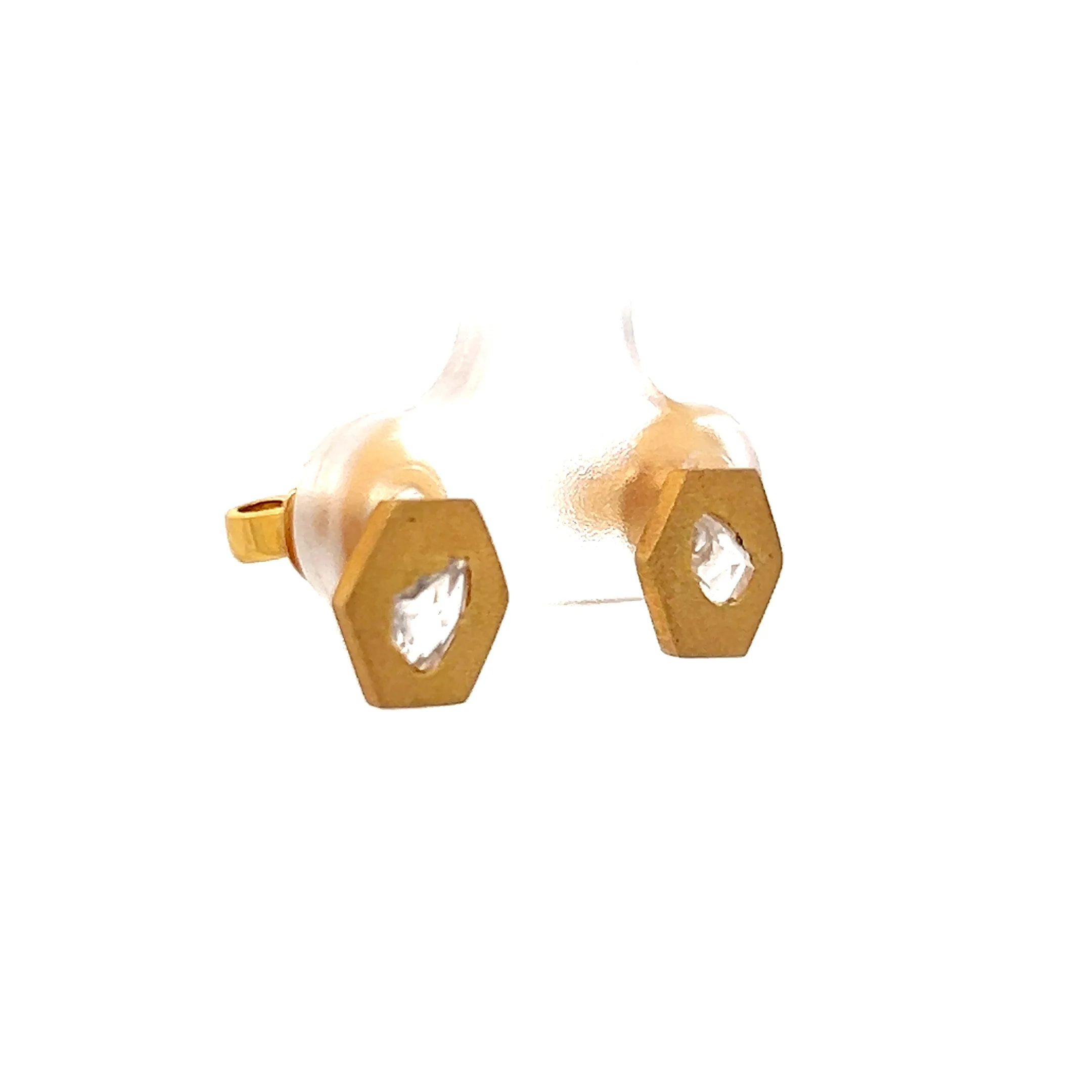 .30 Pear Rose Cut Diamond Earrings in 18k - Image 3
