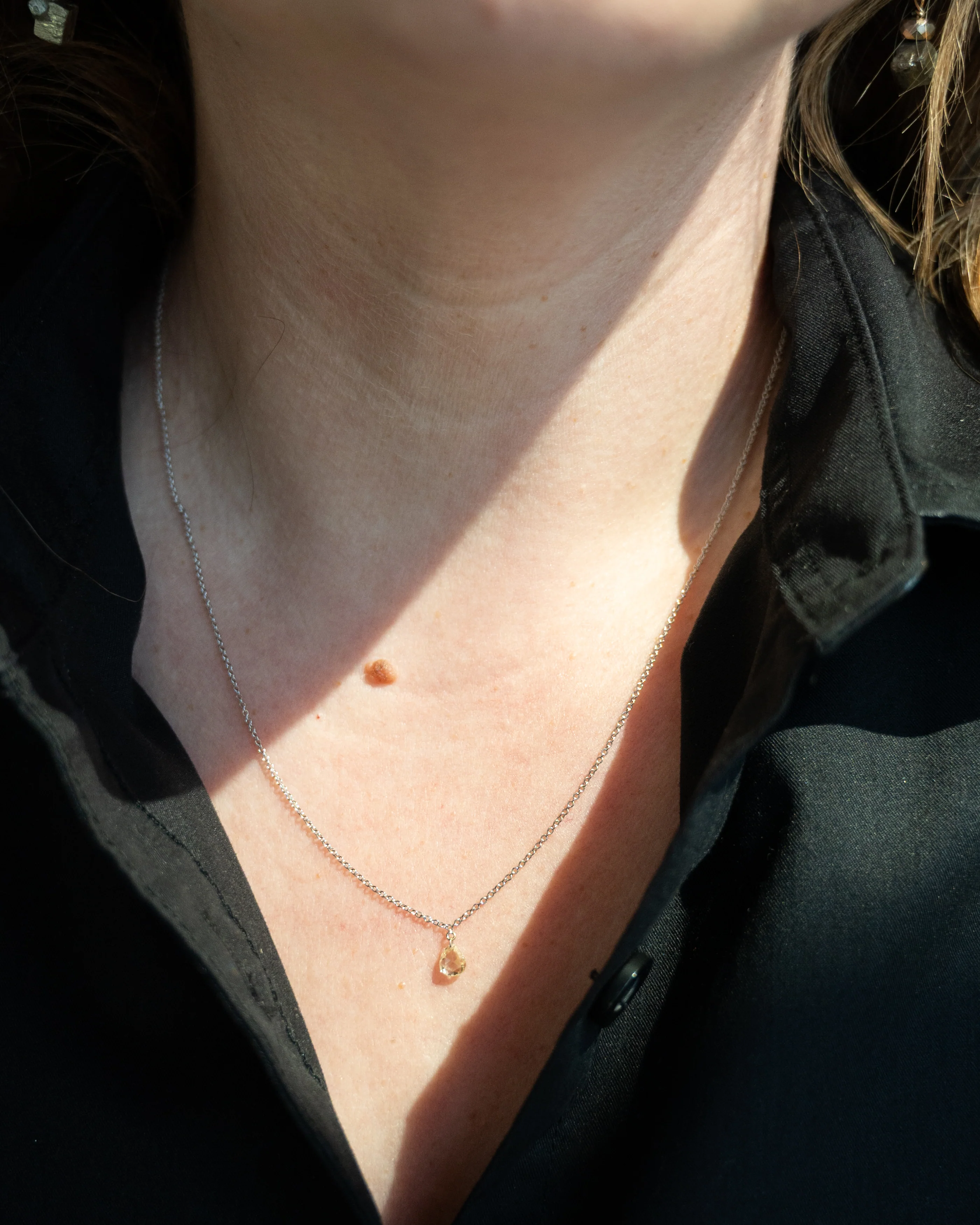 .30 Pear Rose Diamond Pendant Necklace in 14k - Image 6
