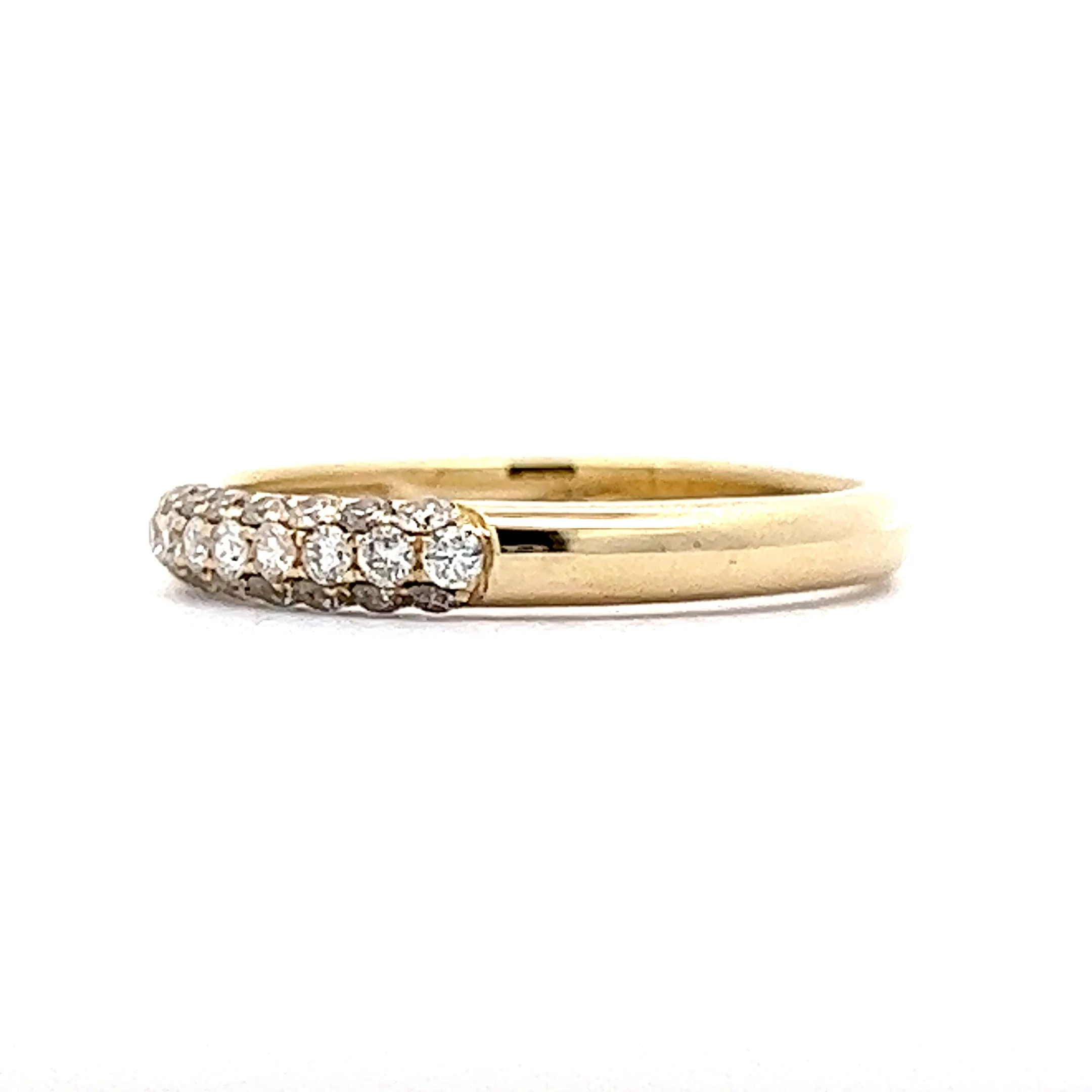 .30 Round Pave Diamond Wedding Band in 14K Yellow Gold - Image 2