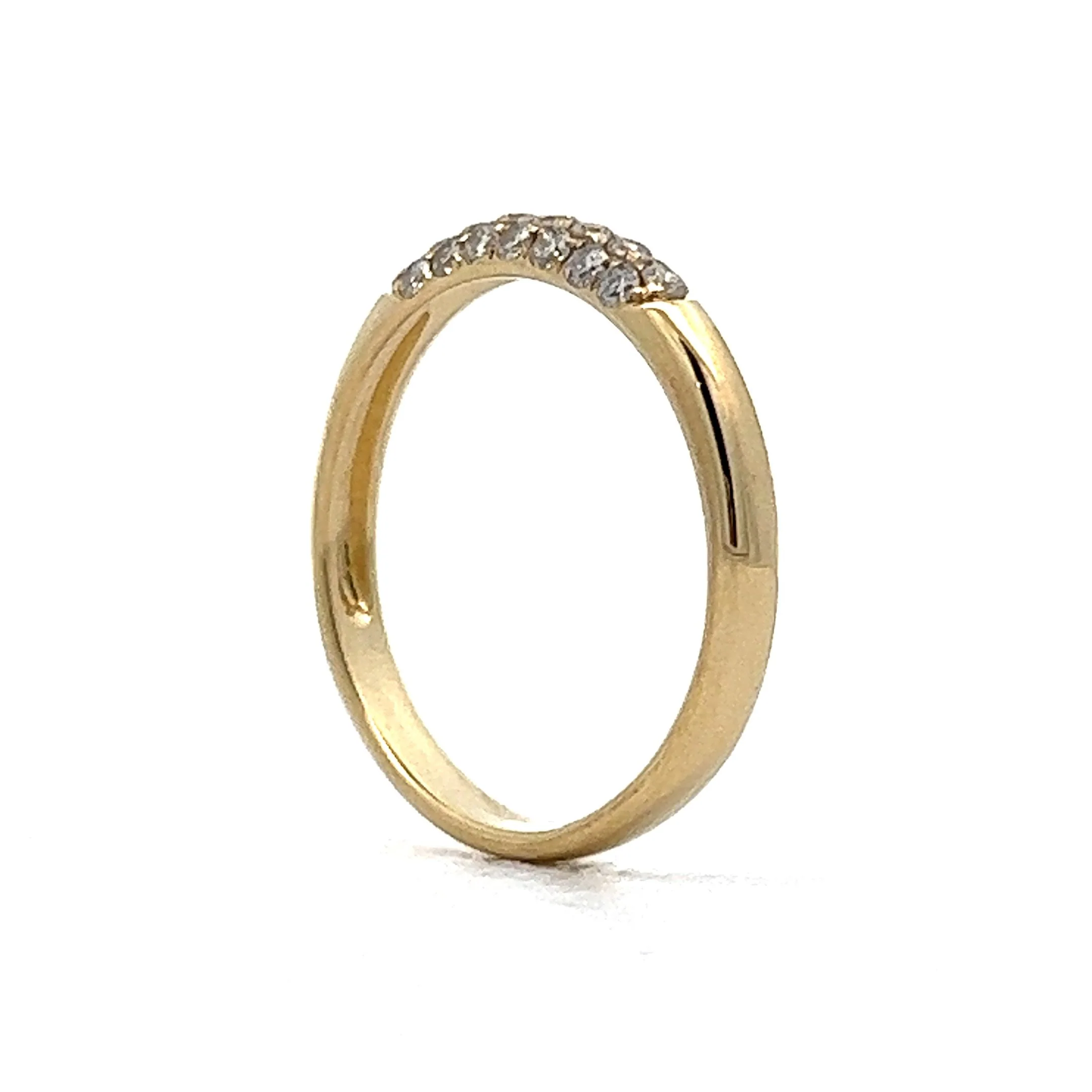.30 Round Pave Diamond Wedding Band in 14K Yellow Gold - Image 5