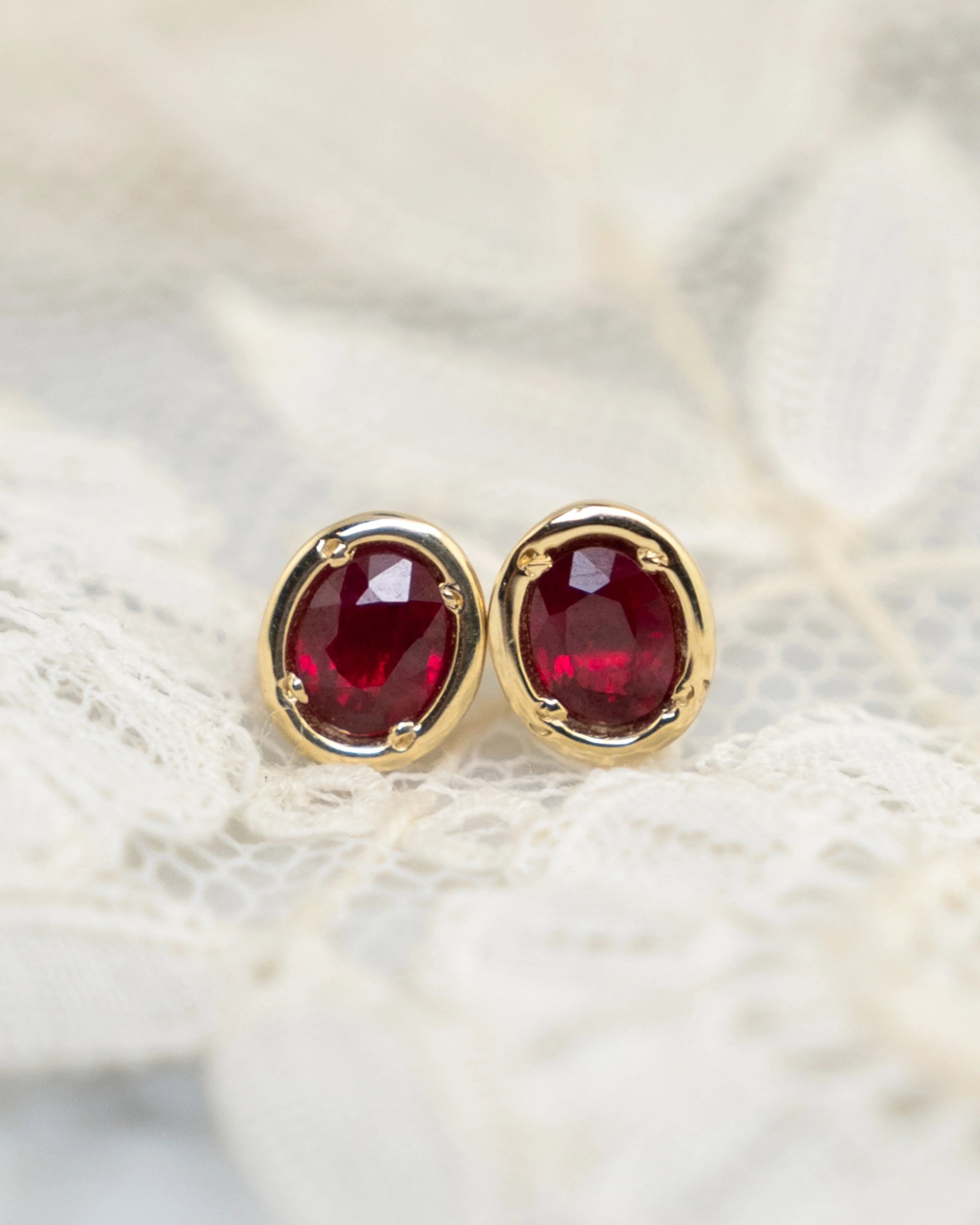 .30 Ruby Stud Earrings in 14k Yellow Gold - Image 4