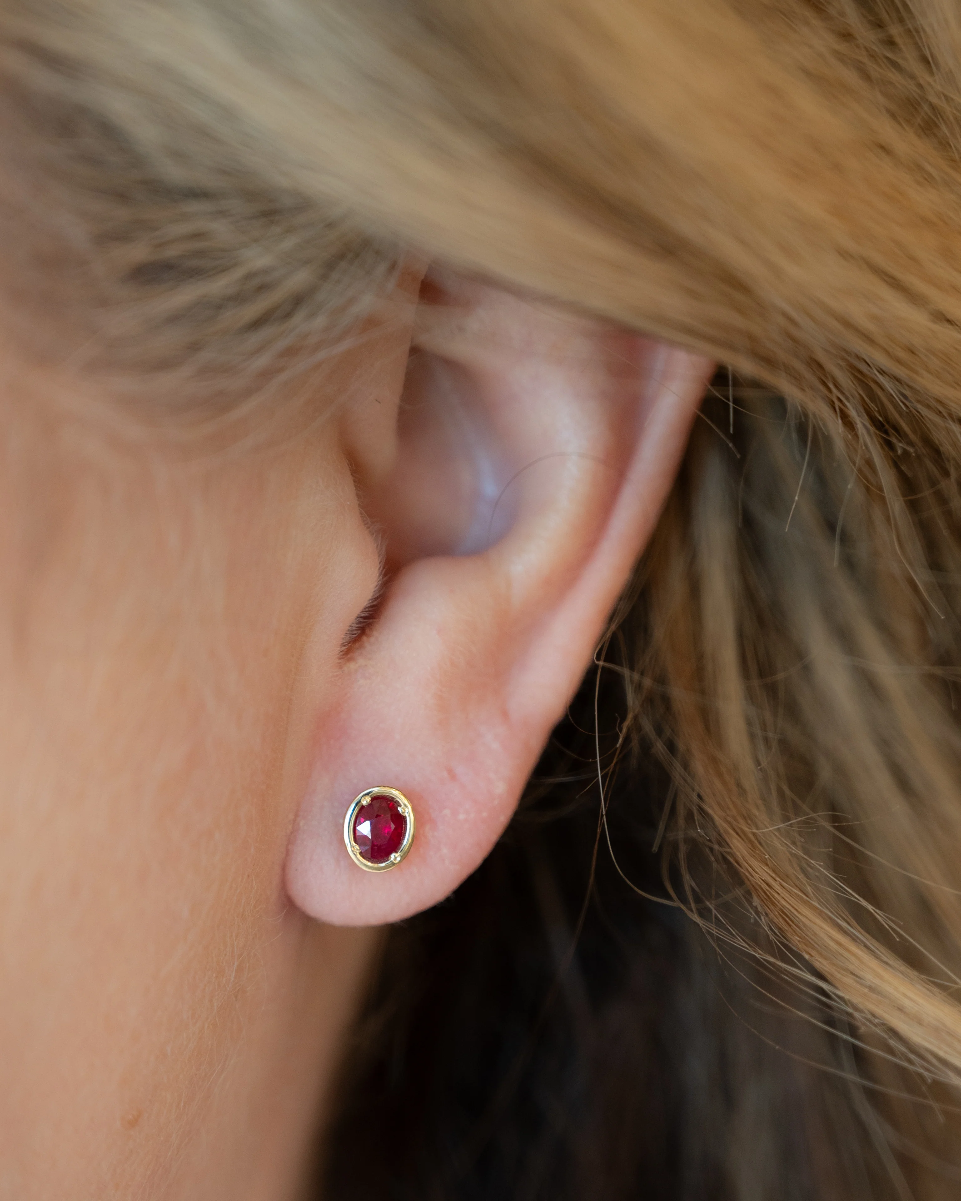 .30 Ruby Stud Earrings in 14k Yellow Gold - Image 5