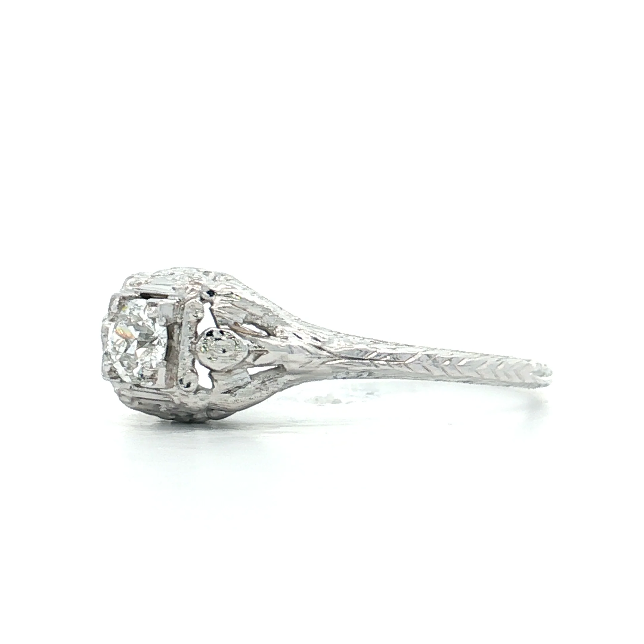 .30 Vintage Deco Diamond Engagement Ring 18k - Image 2