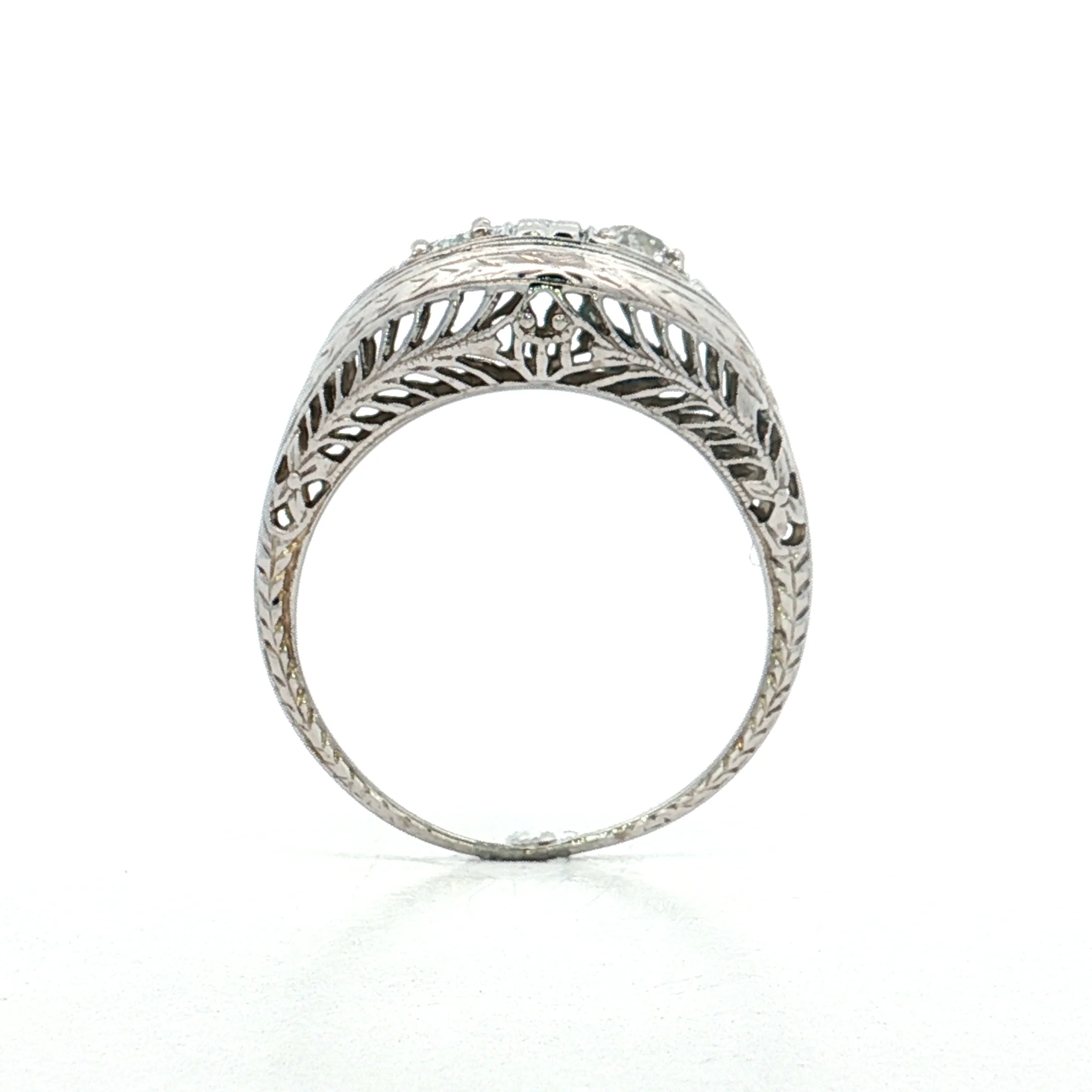 .30 Vintage Deco Two-Stone Engagement Ring 18k - Image 4