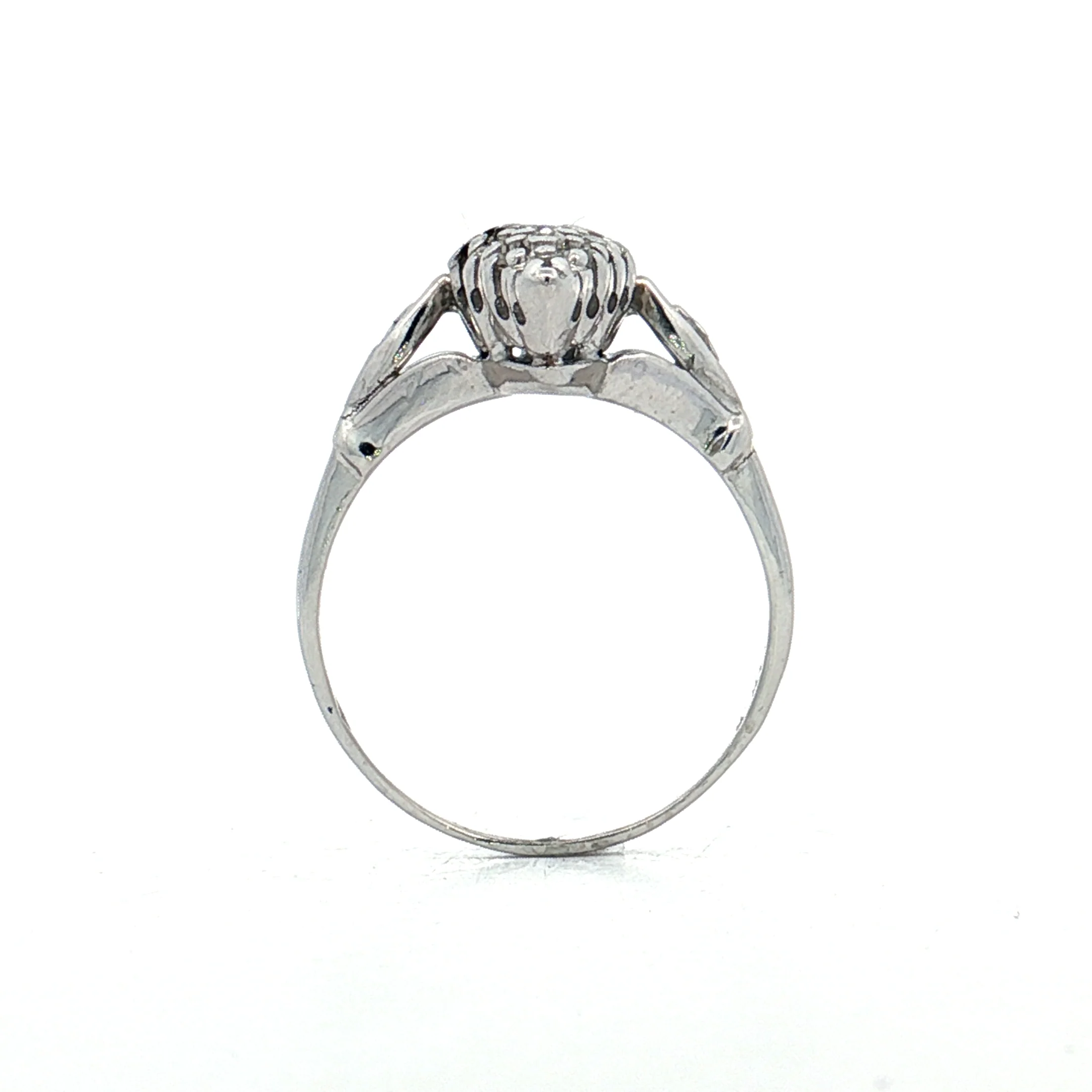 .30 Vintage Diamond Navette Cocktail Ring 14k - Image 4