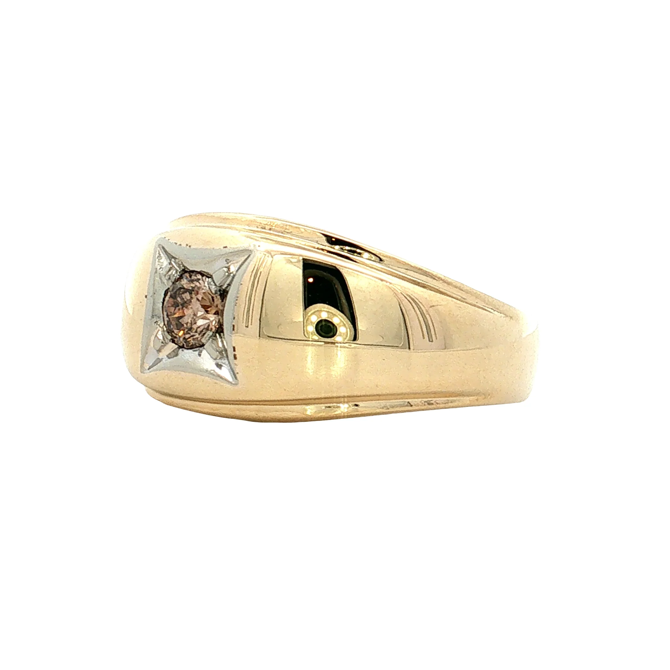 .30 Vintage Mid-Century Diamond Men's Ring 14k - Image 2
