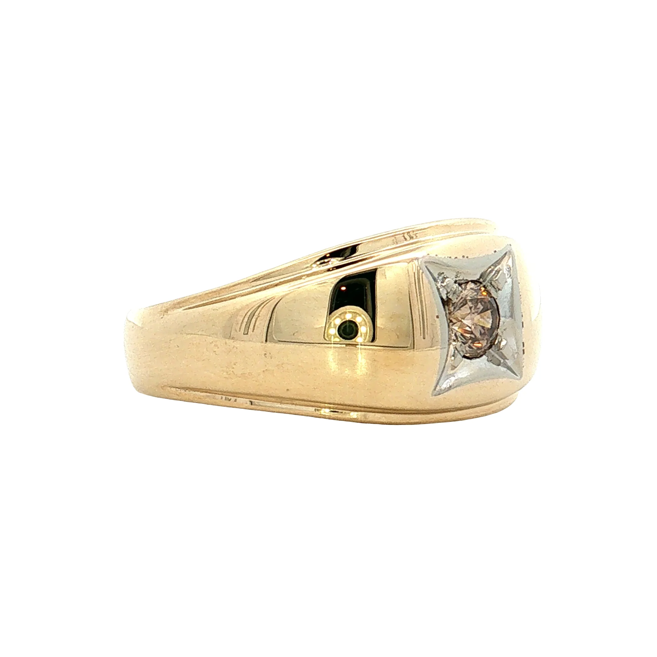 .30 Vintage Mid-Century Diamond Men's Ring 14k - Image 3