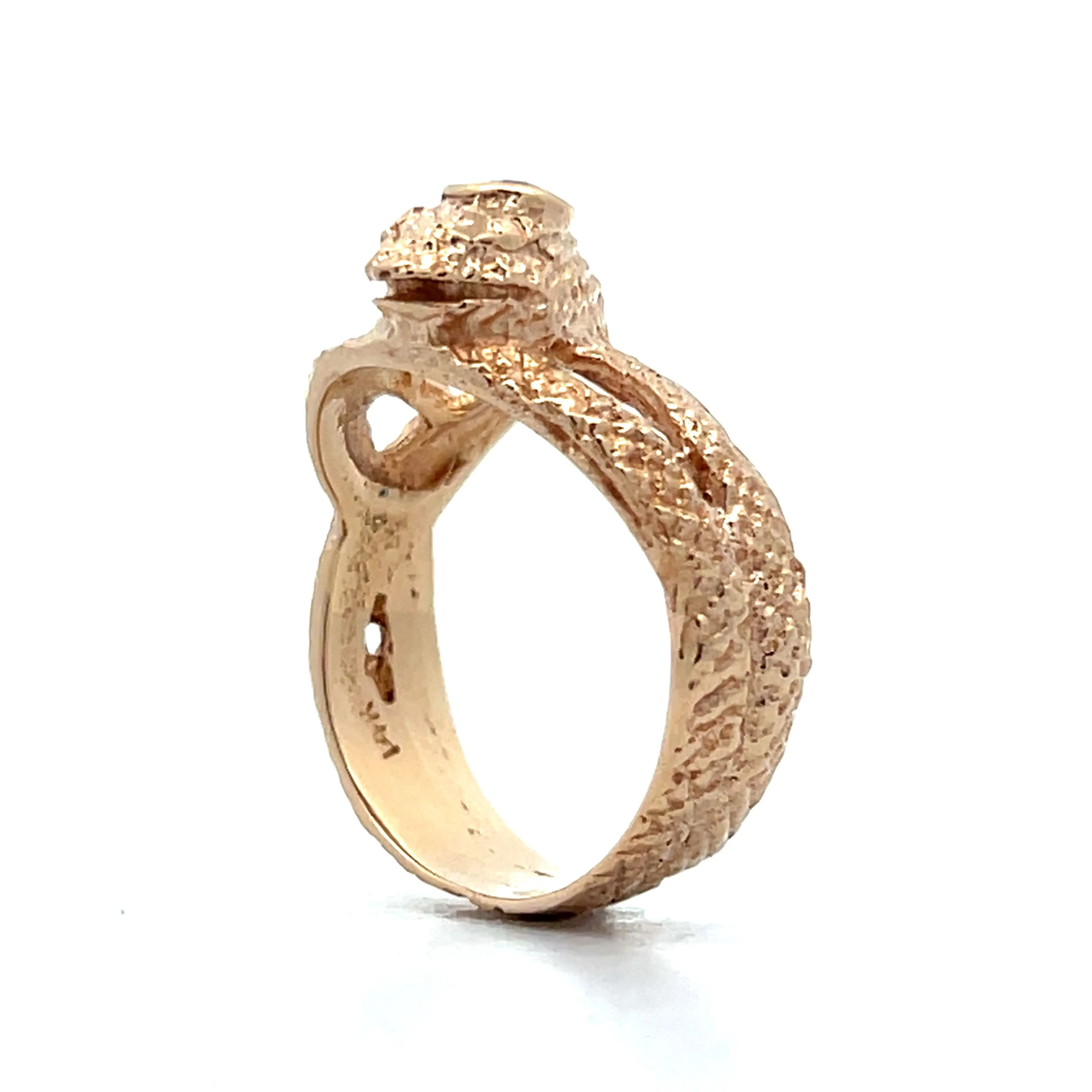 .30 Vintage Old Mine Cut Diamond Snake Ring in 14k - Image 5