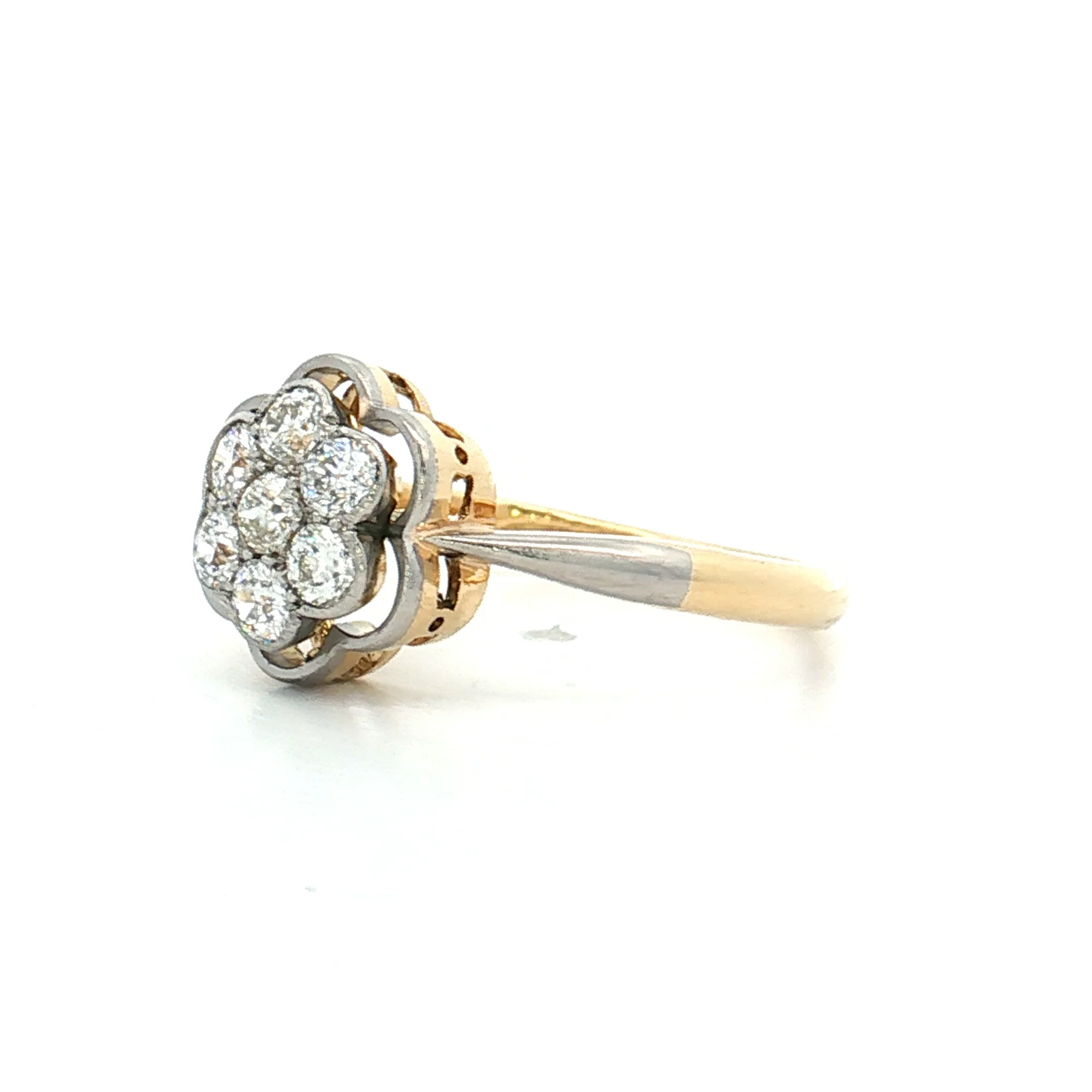 .30 Vintage Retro Diamond Cluster Engagement Ring 18k - Image 2