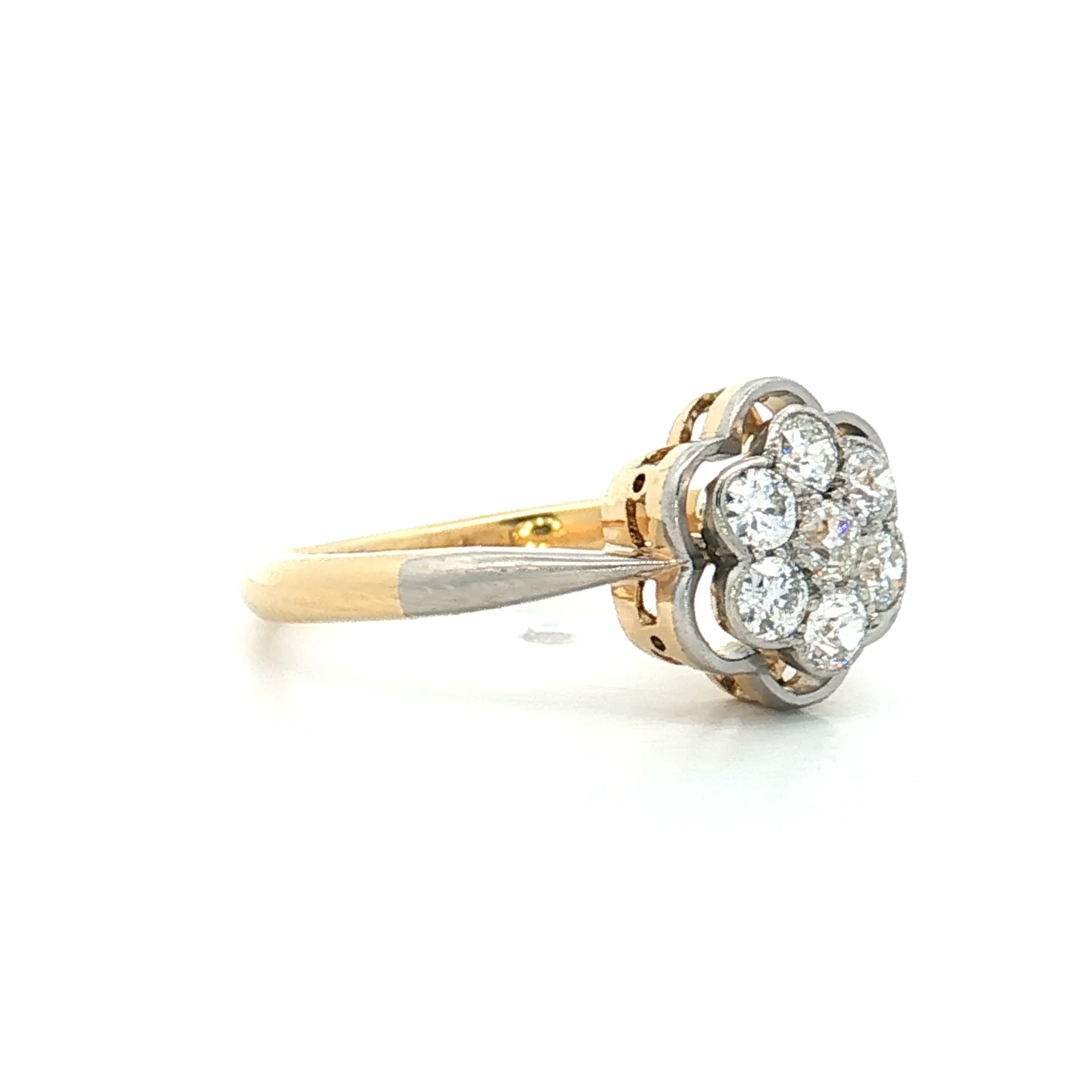 .30 Vintage Retro Diamond Cluster Engagement Ring 18k - Image 3