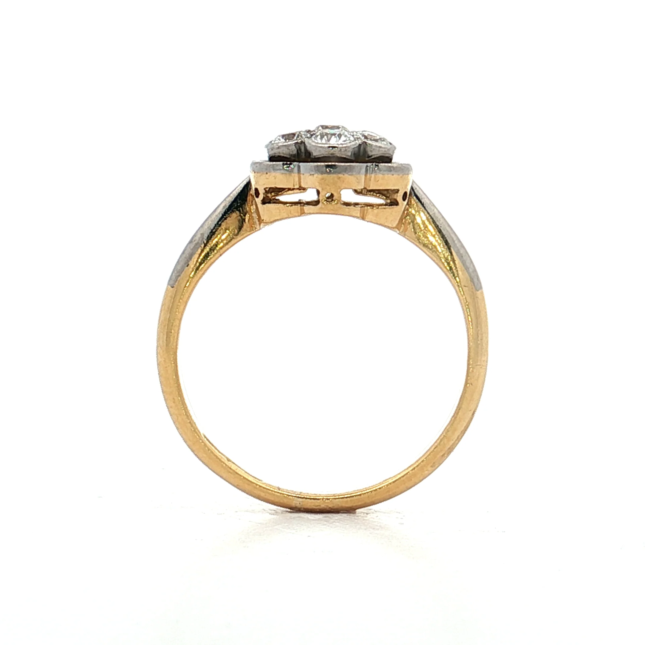 .30 Vintage Retro Diamond Cluster Engagement Ring 18k - Image 4