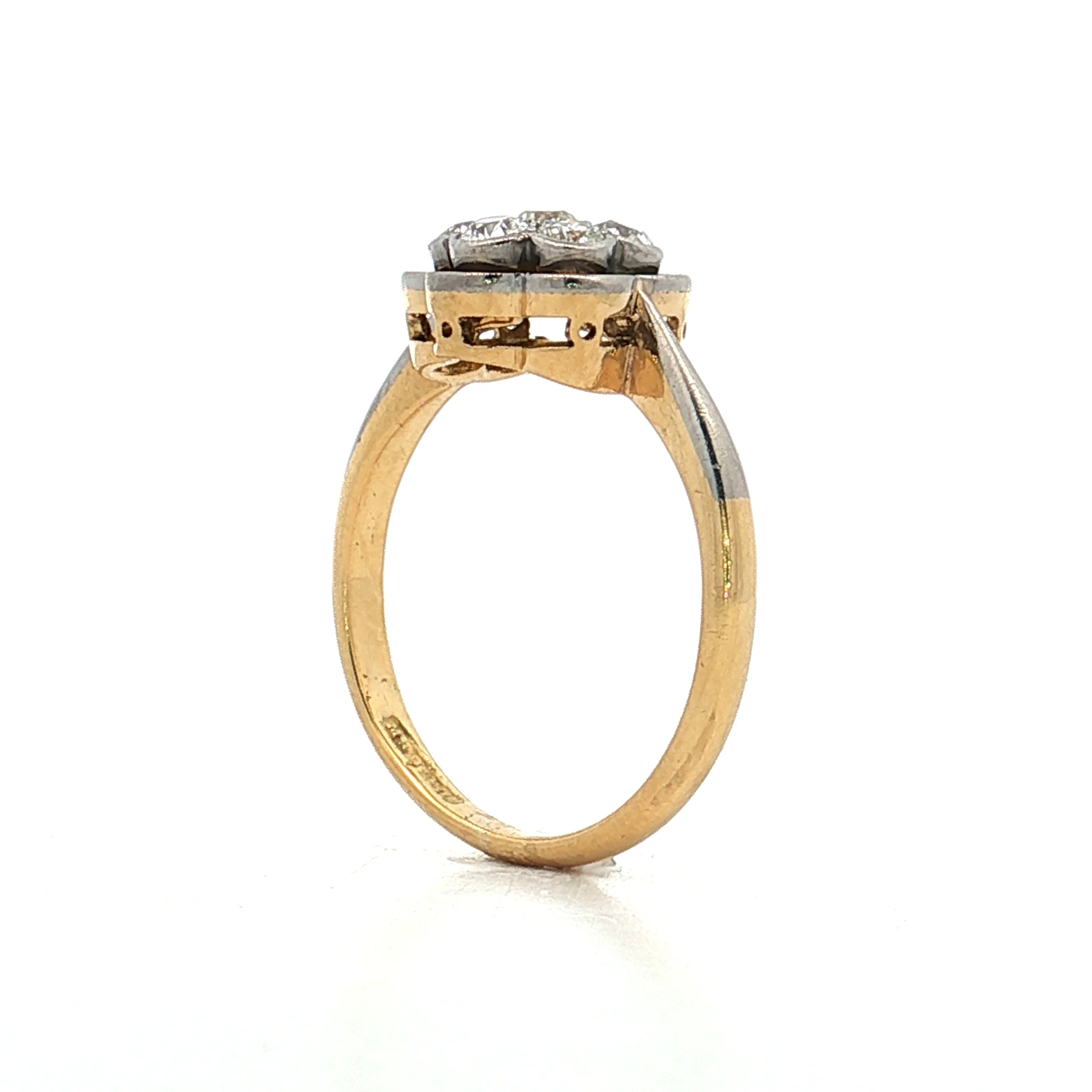.30 Vintage Retro Diamond Cluster Engagement Ring 18k - Image 5