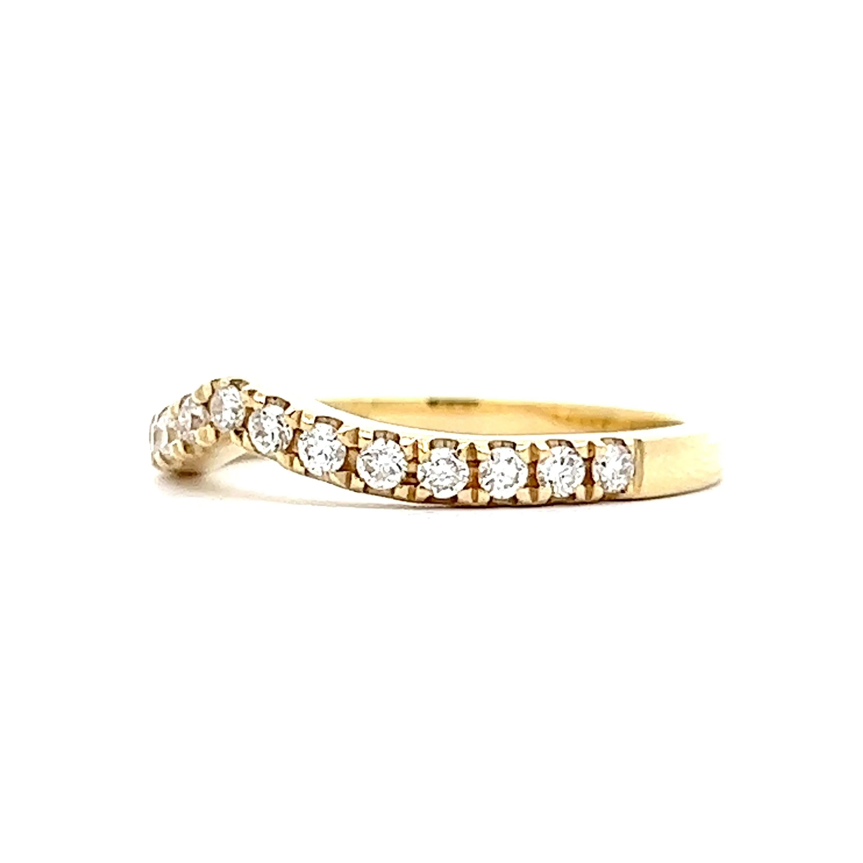 .30 Diamond Contoured Stacking Ring in 14K Yellow Gold - Image 2