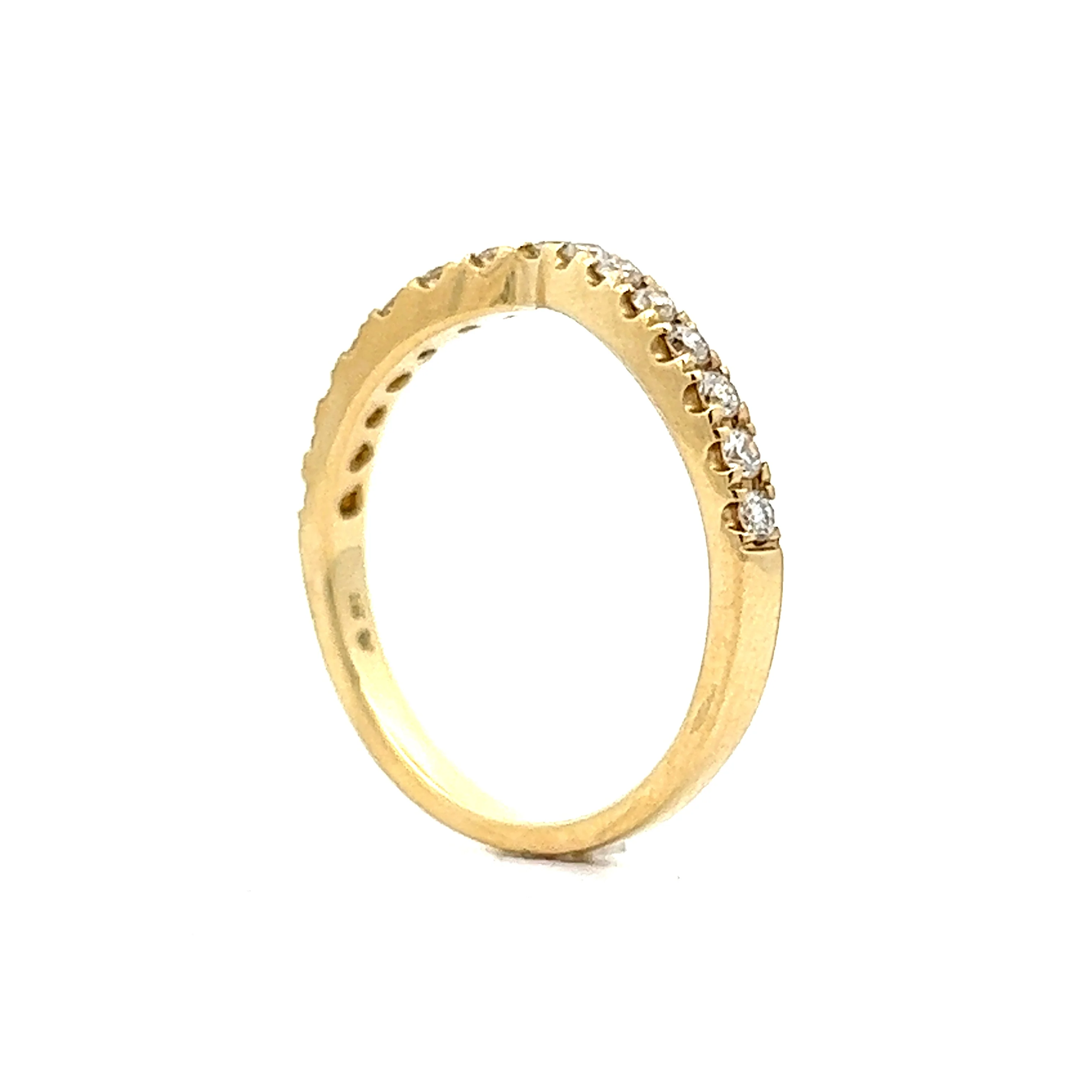 .30 Diamond Contoured Stacking Ring in 14K Yellow Gold - Image 4