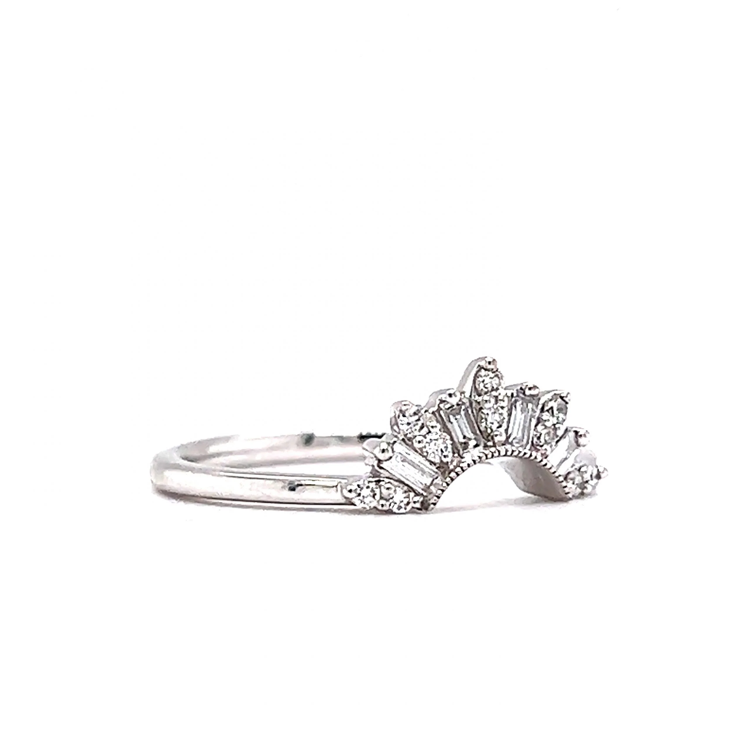 .31 Contour Diamond Wedding Band in 14k White Gold - Image 3