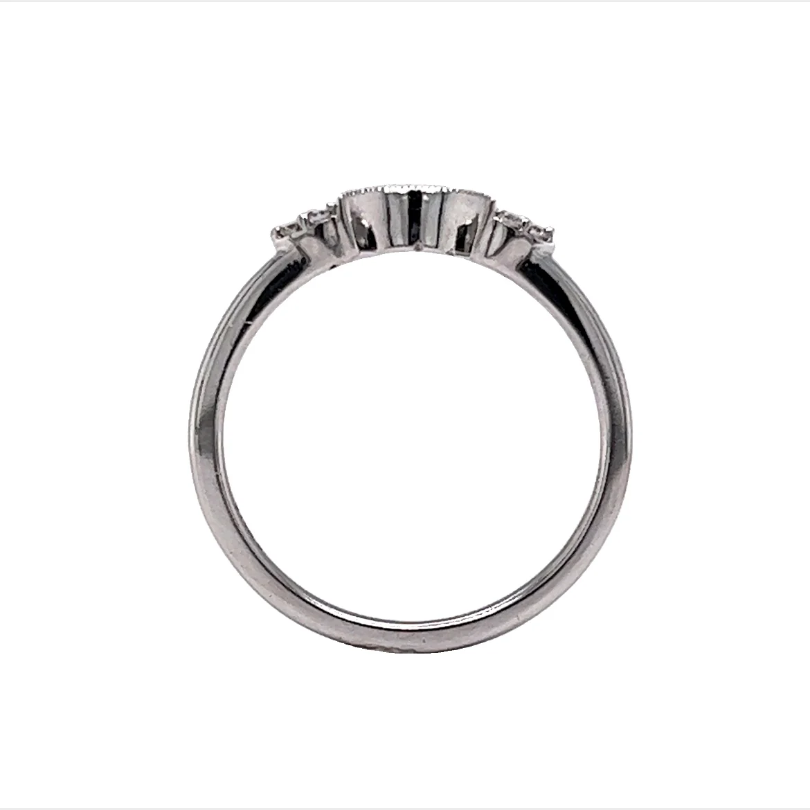 .31 Contour Diamond Wedding Band in 14k White Gold - Image 5