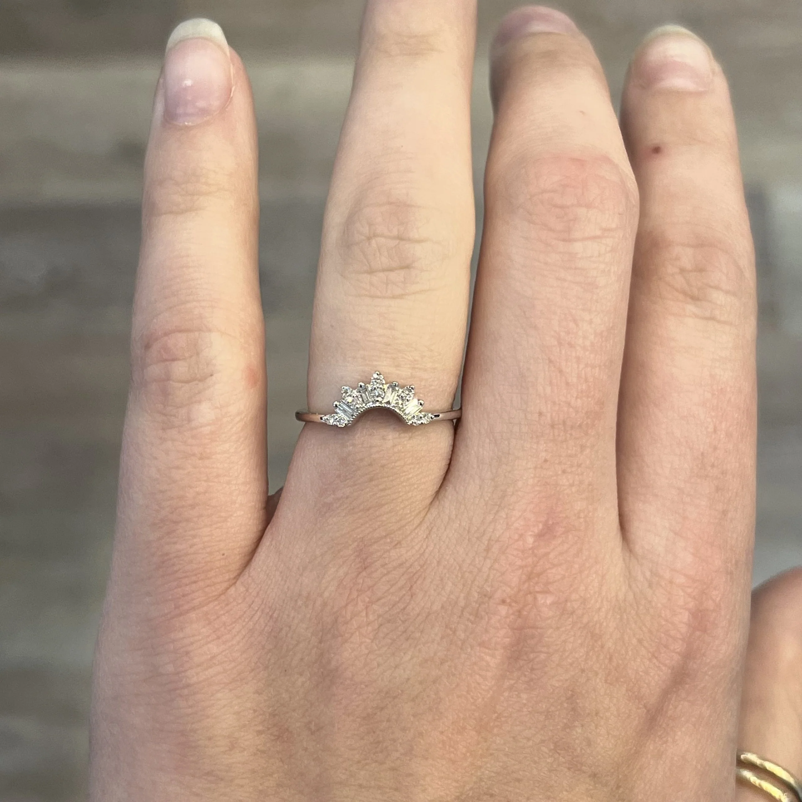 .31 Contour Diamond Wedding Band in 14k White Gold - Image 6