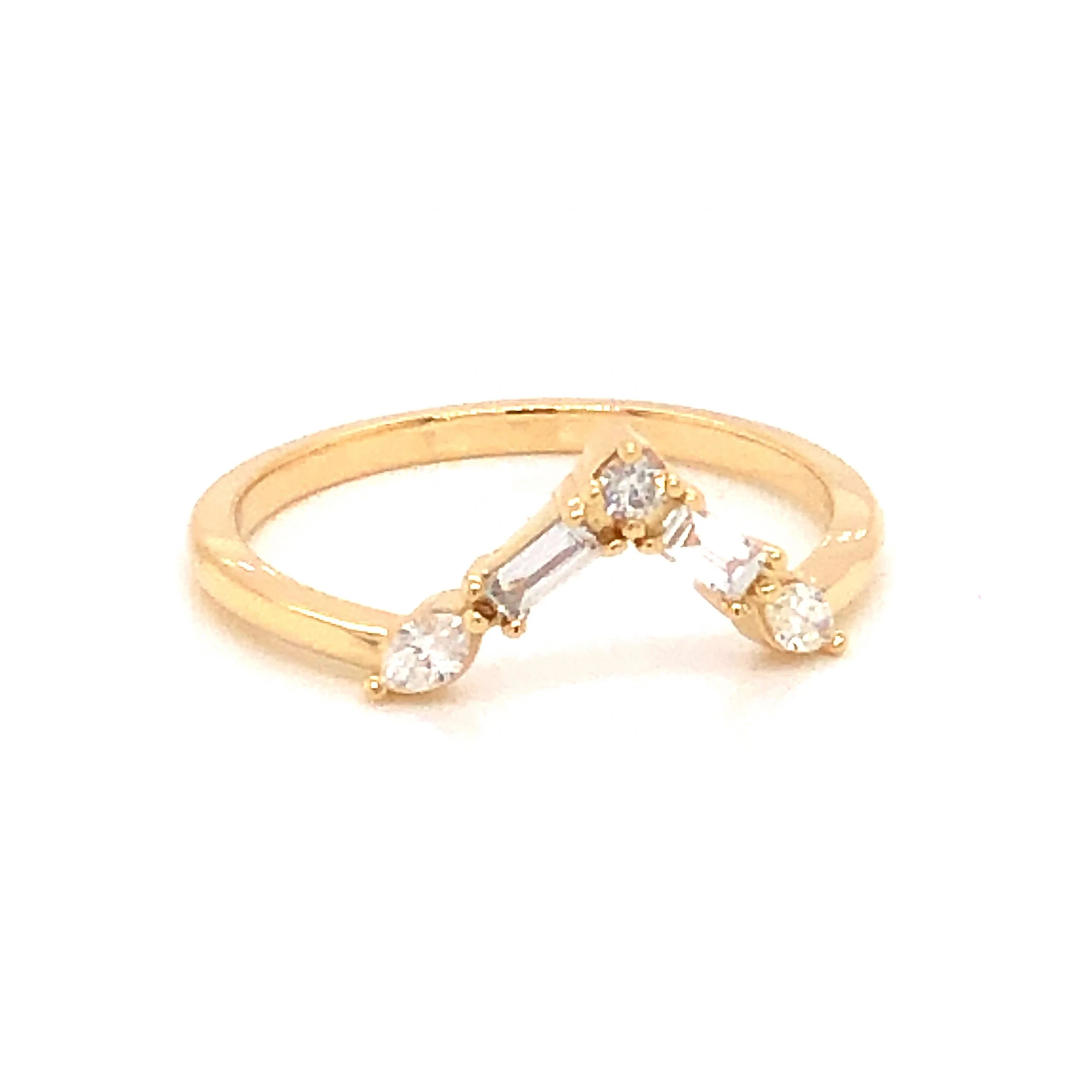 .31 Contoured Diamond Wedding Band in 14k Yellow Gold - Image 2