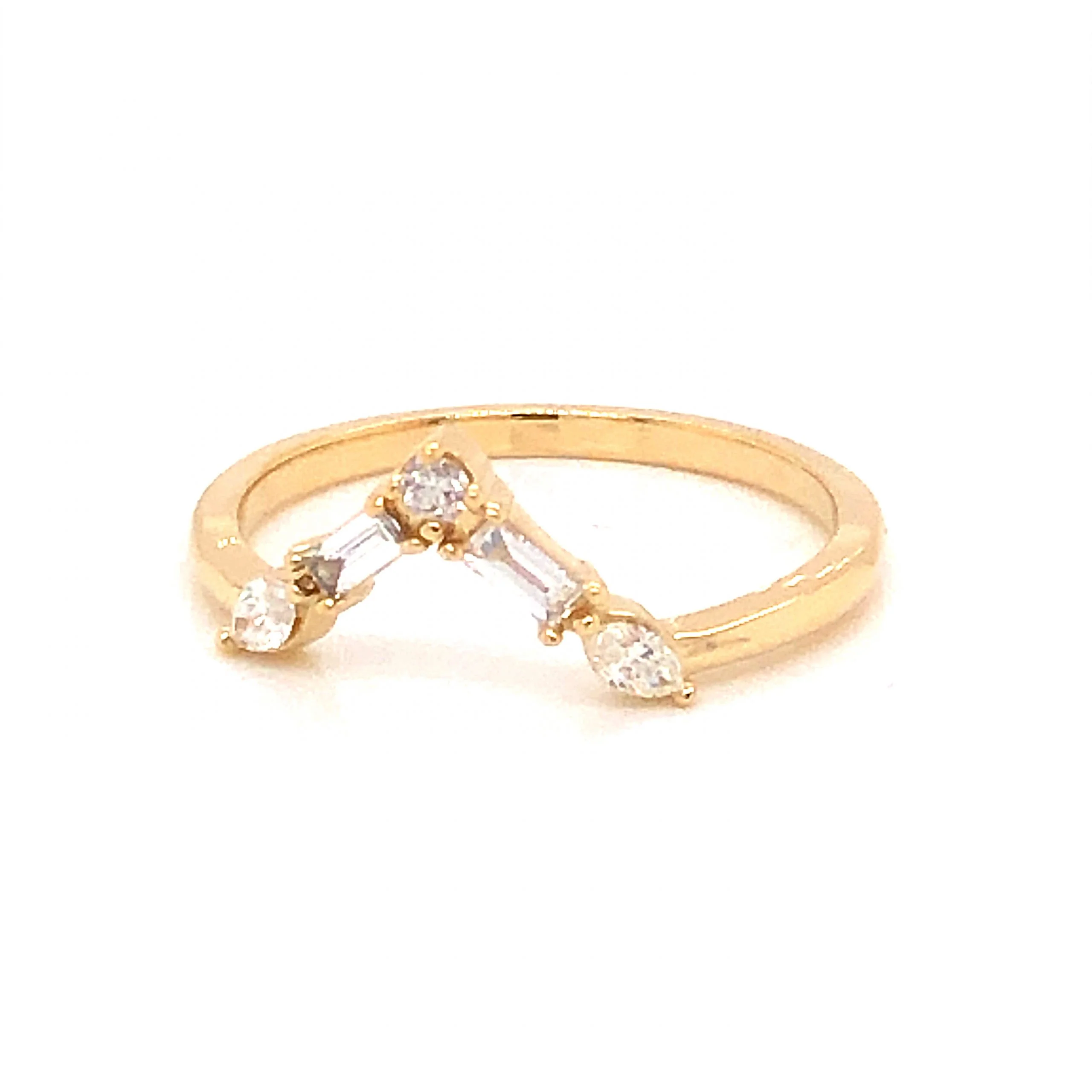 .31 Contoured Diamond Wedding Band in 14k Yellow Gold - Image 3