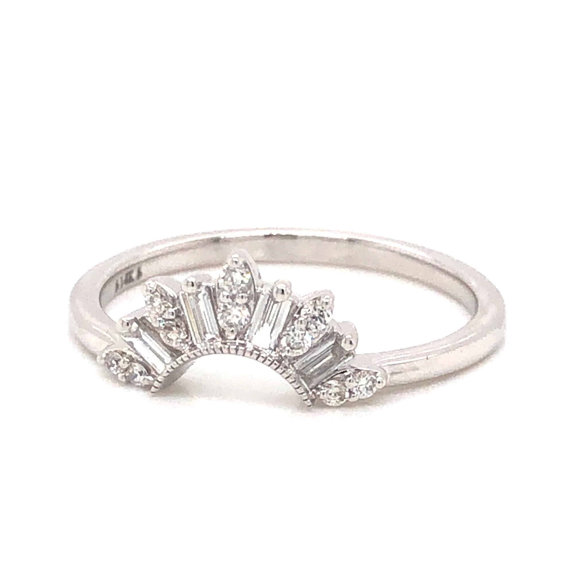 .31 Diamond Contour Wedding Band in 14k White Gold - Image 2