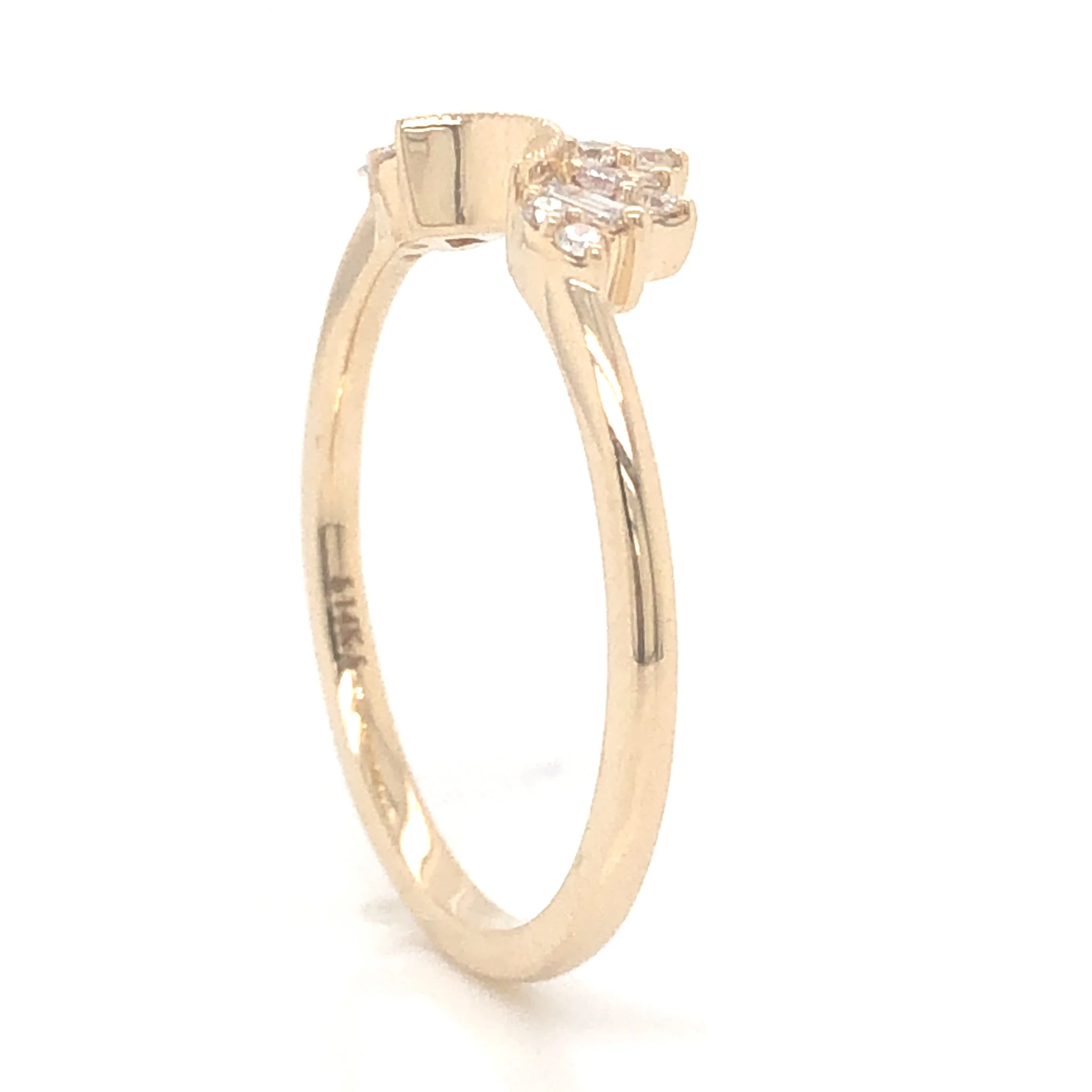 .31 Diamond Curved Wedding Band in 14k Yellow Gold - Image 4