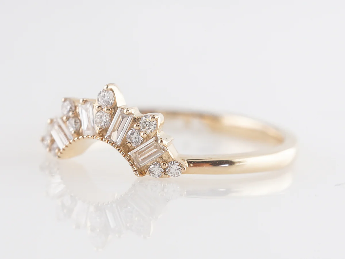 .31 Diamond Tiara Wedding Band in 14k Yellow Gold - Image 2