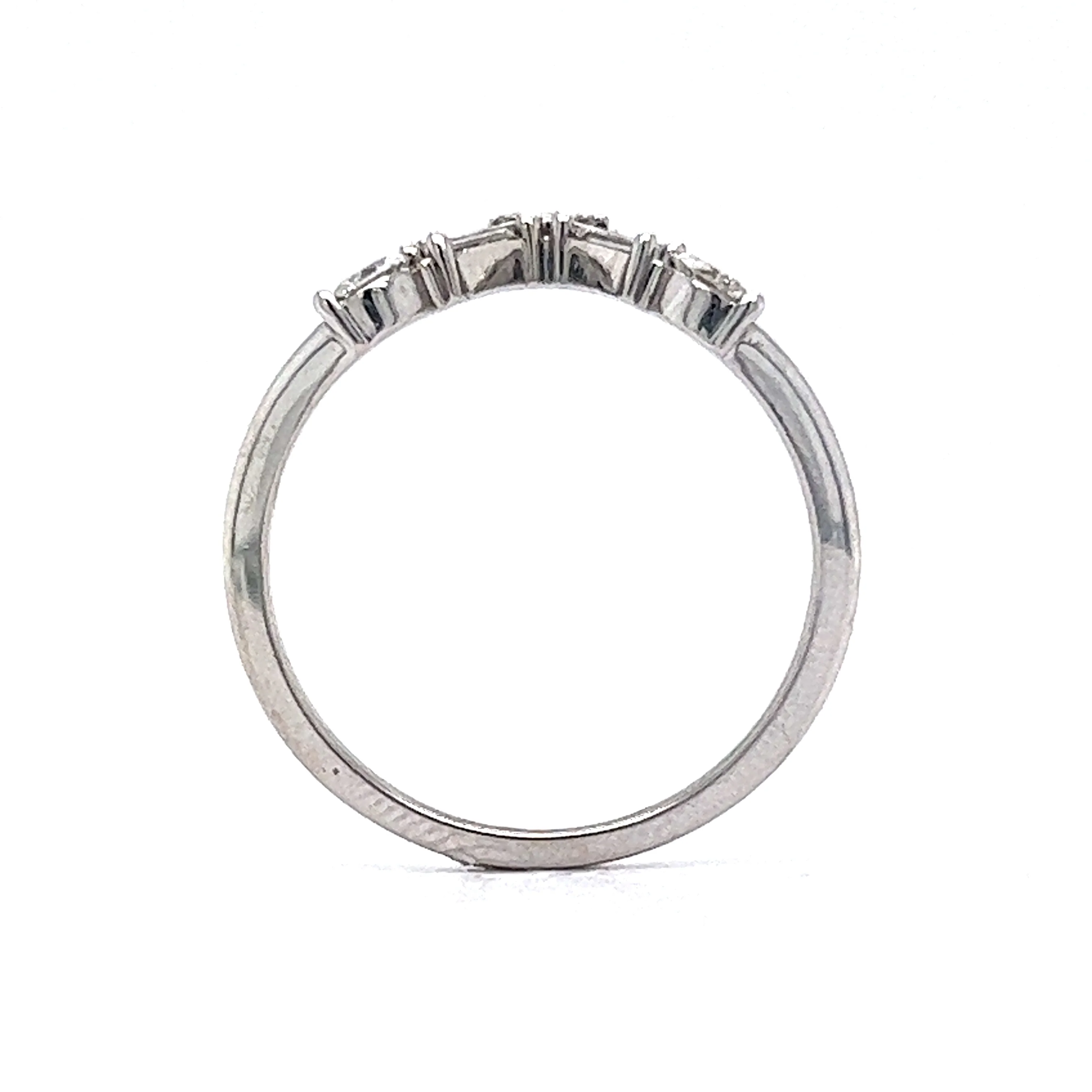 .31 Diamond V Shape Wedding Band in 14k White Gold - Image 4