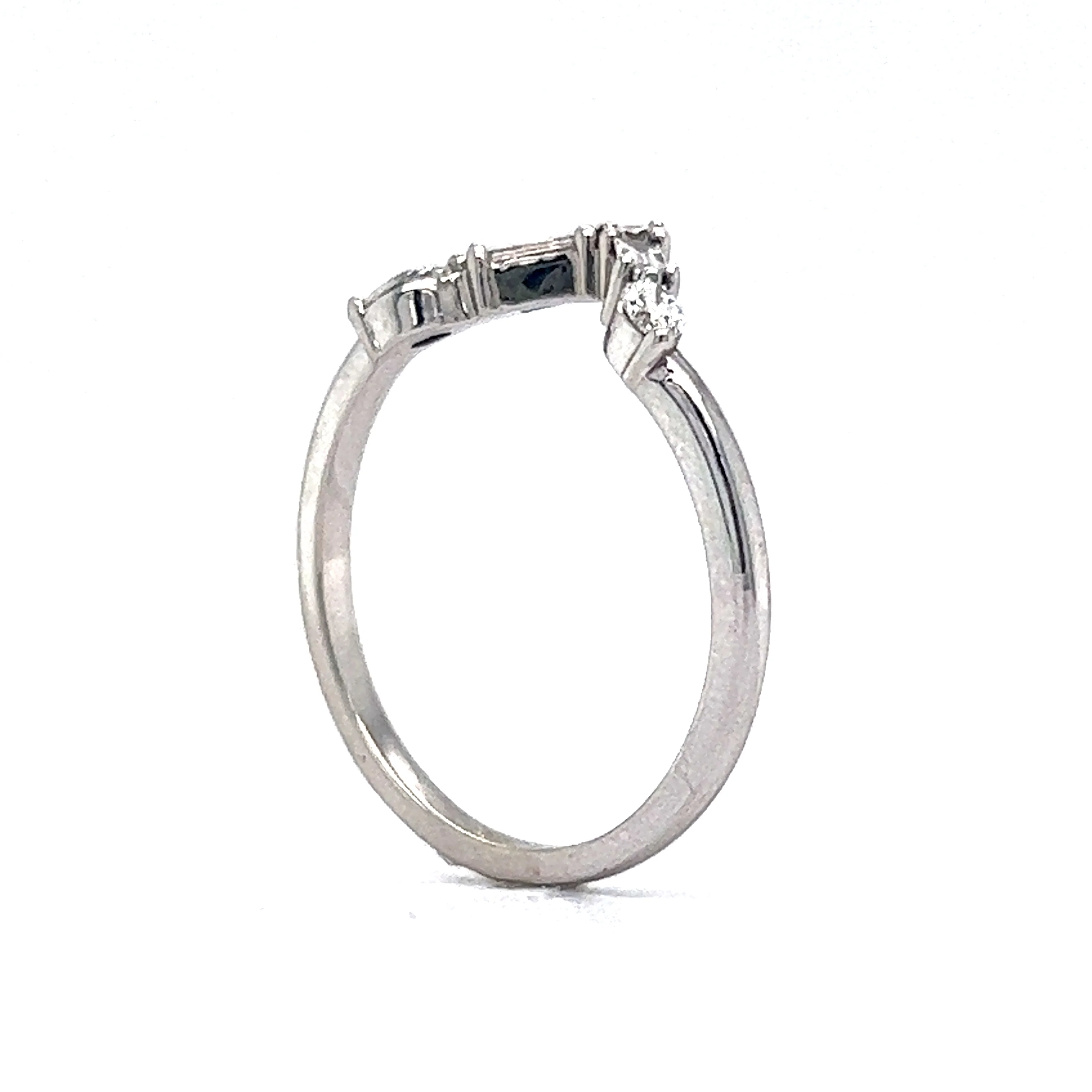 .31 Diamond V Shape Wedding Band in 14k White Gold - Image 5