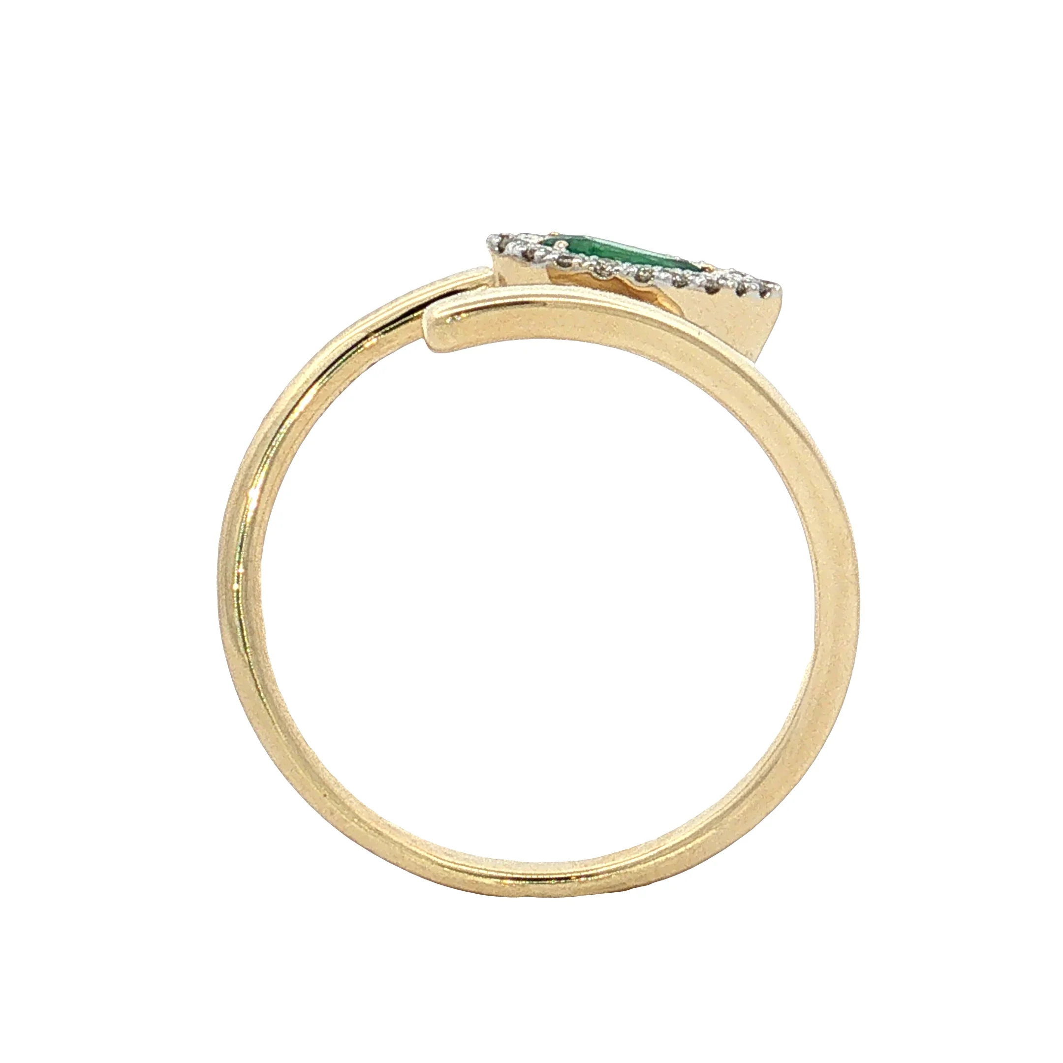 .31 Emerald & Diamond Snake Cocktail Ring 14k - Image 5