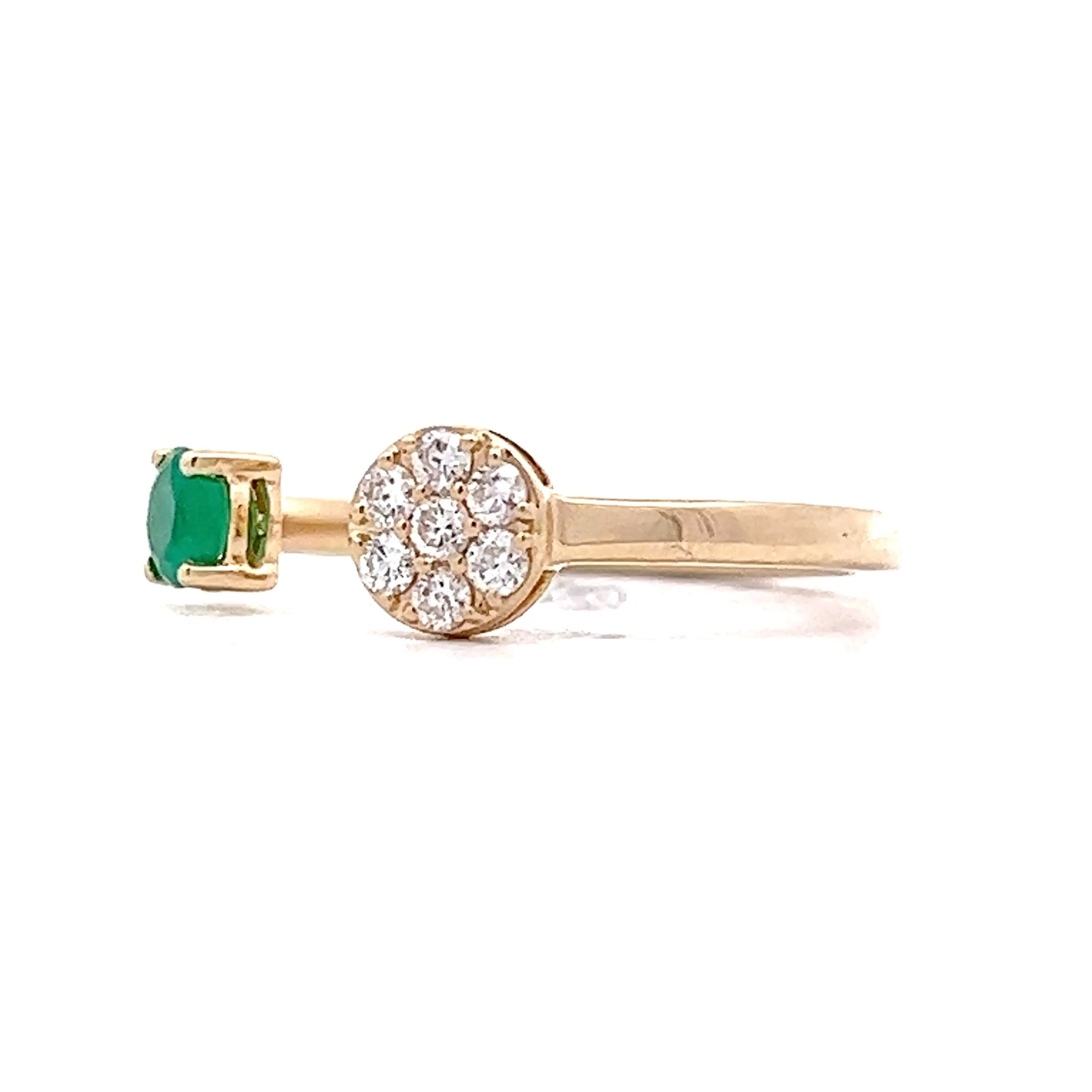 .31 Emerald & Diamond Stacking Ring in 14k Yellow Gold - Image 2