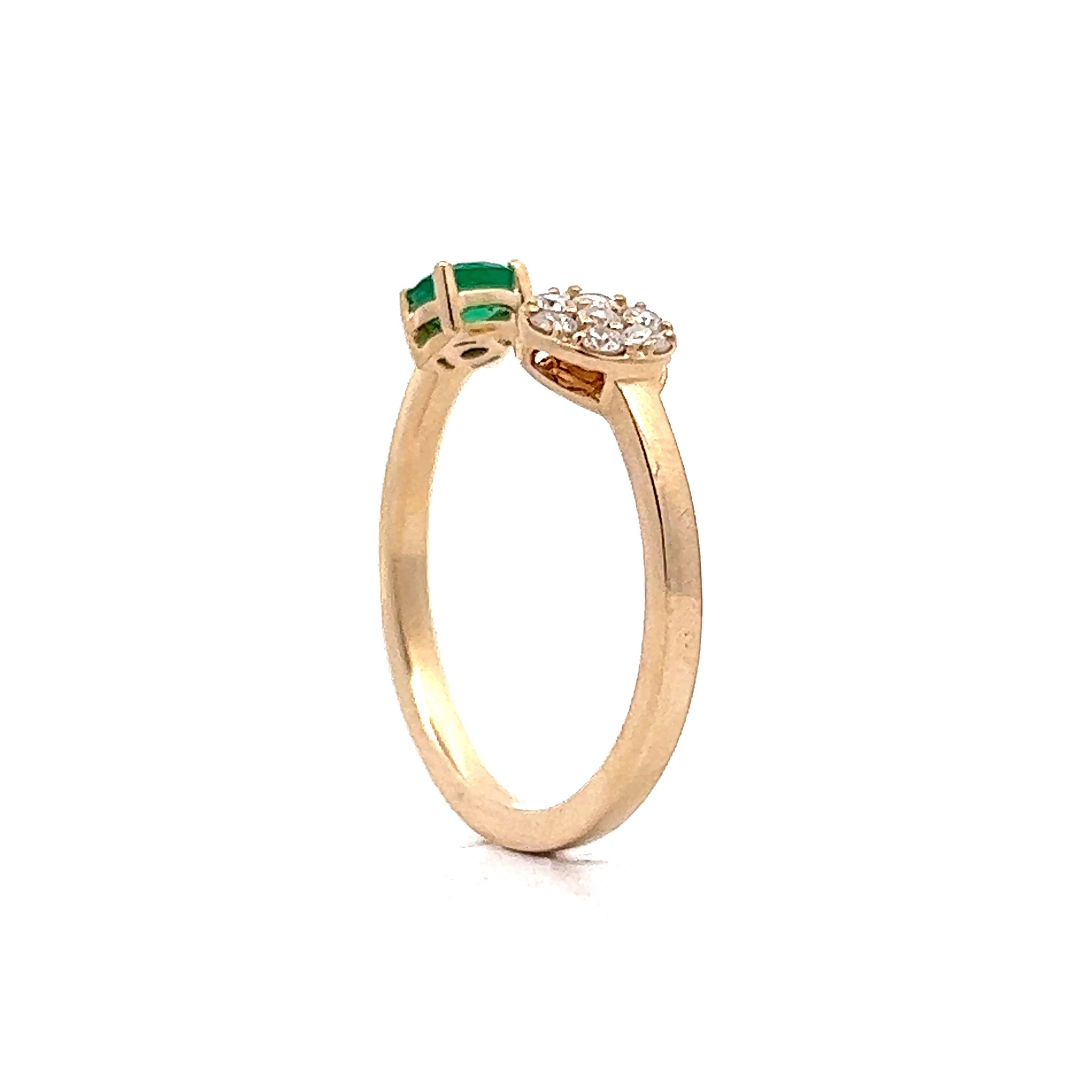 .31 Emerald & Diamond Stacking Ring in 14k Yellow Gold - Image 5