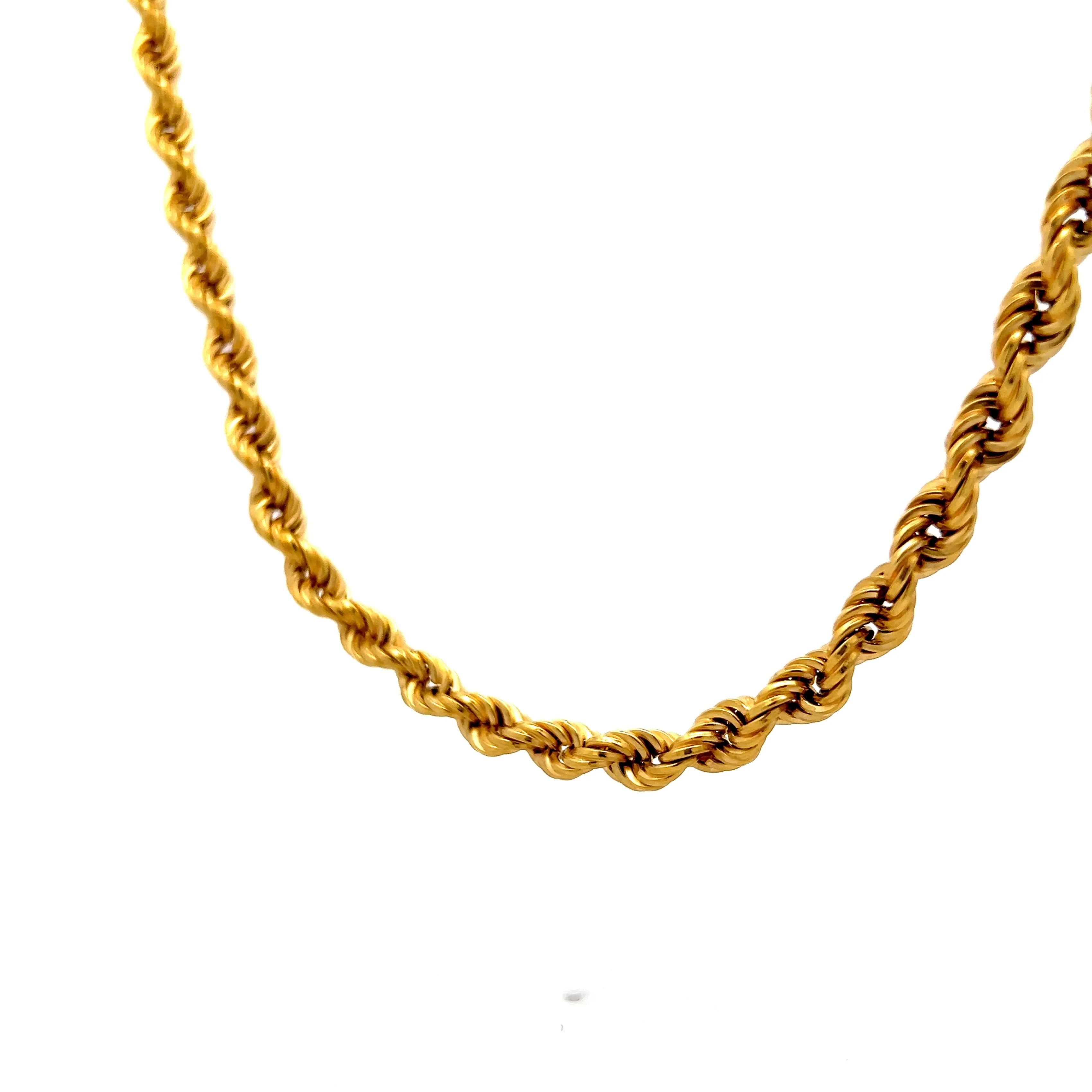 31 Inch Mens Rope Chain Necklace in 14k & 18k Gold - Image 2