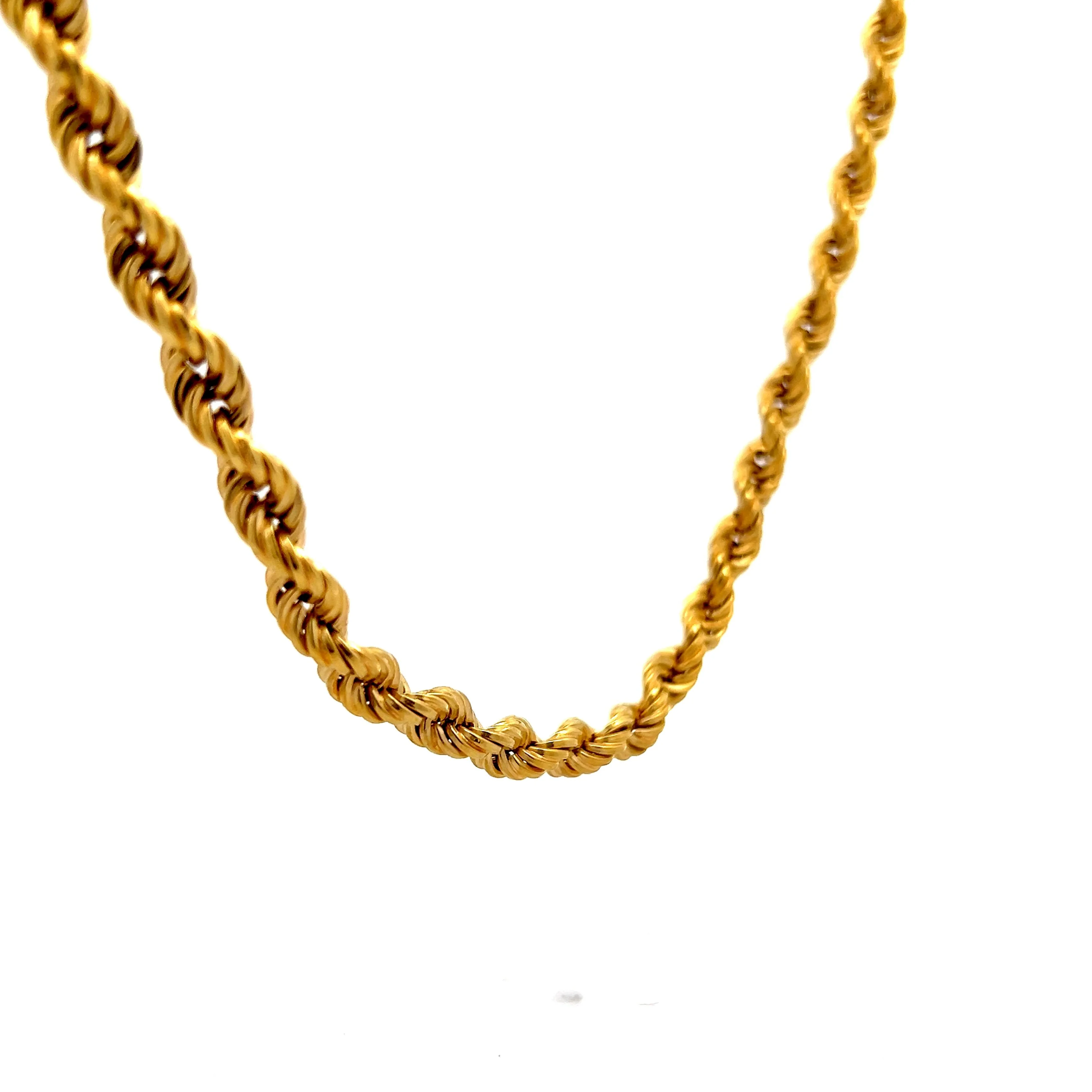 31 Inch Mens Rope Chain Necklace in 14k & 18k Gold - Image 3