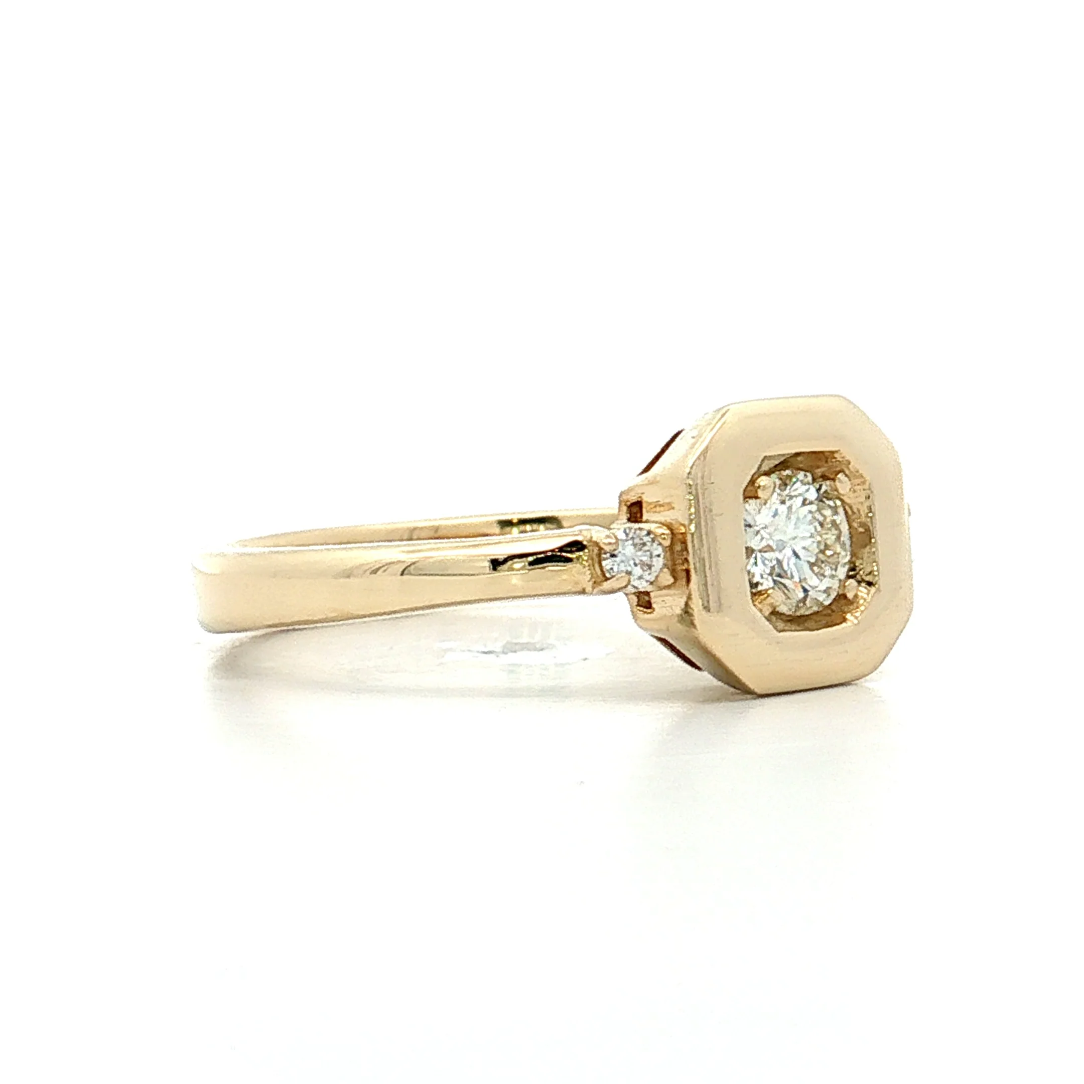 .31 Round Diamond Engagement Ring 14k Yellow Gold - Image 3
