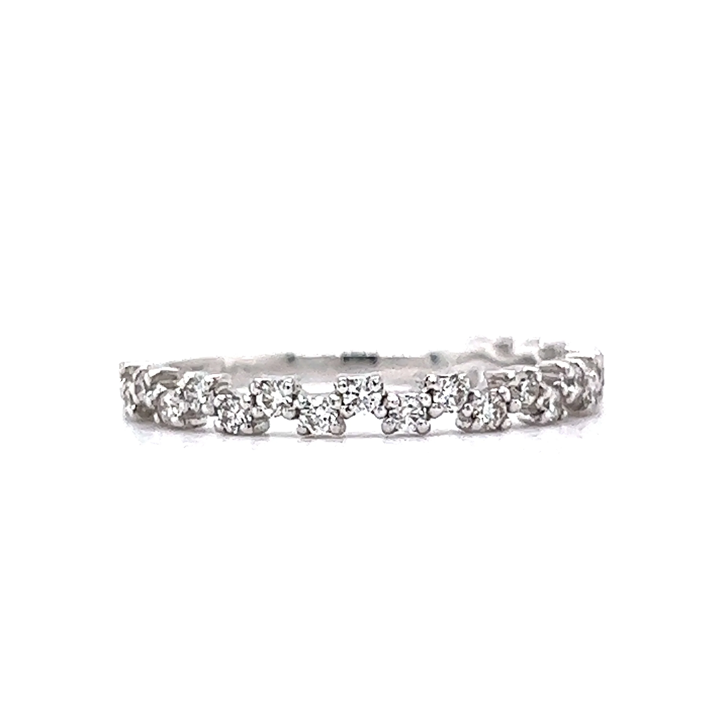 .31 Staggered Diamond Wedding Band in 14k White Gold - Image 3