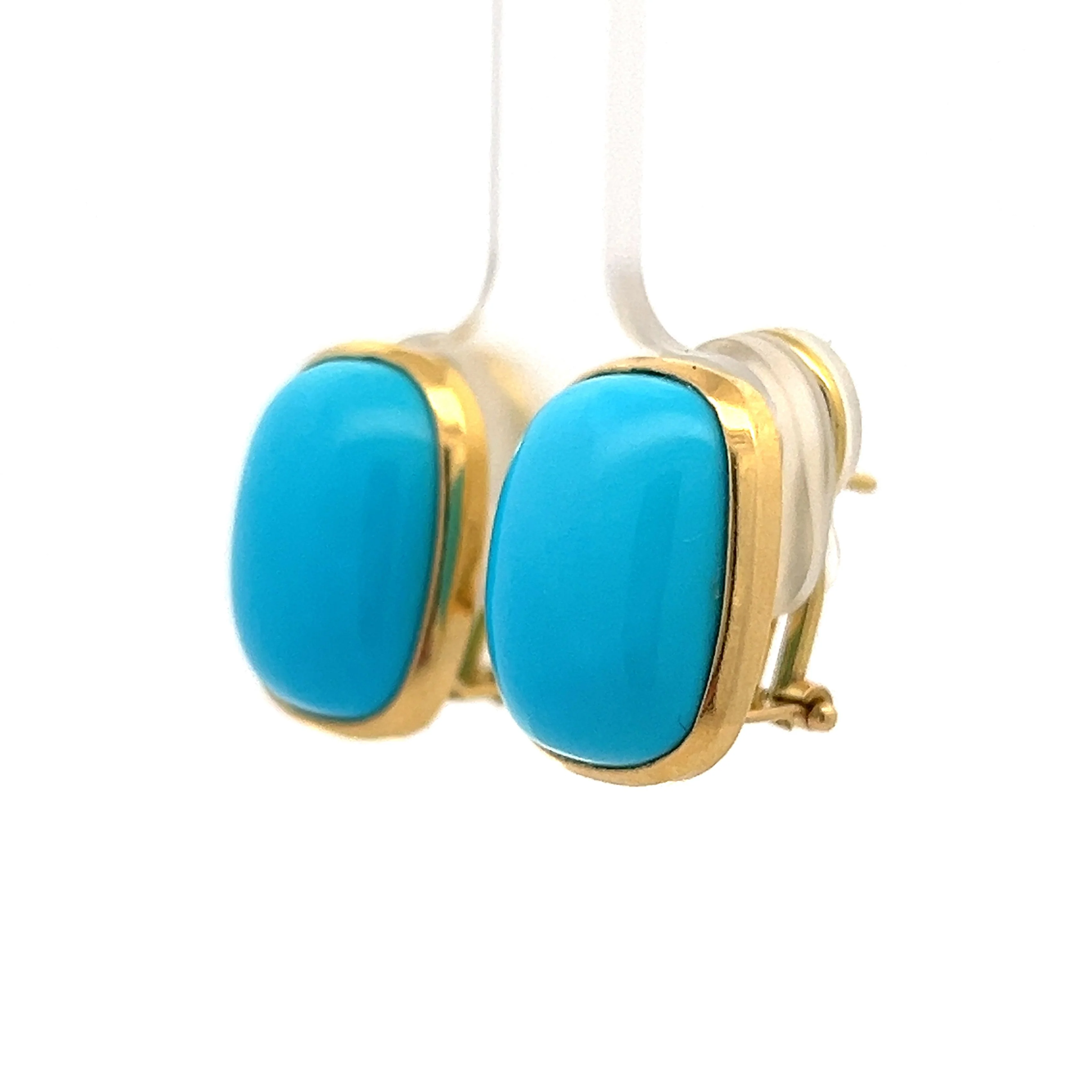 32.94 Sleeping Beauty Turquoise Earrings in 18k - Image 2