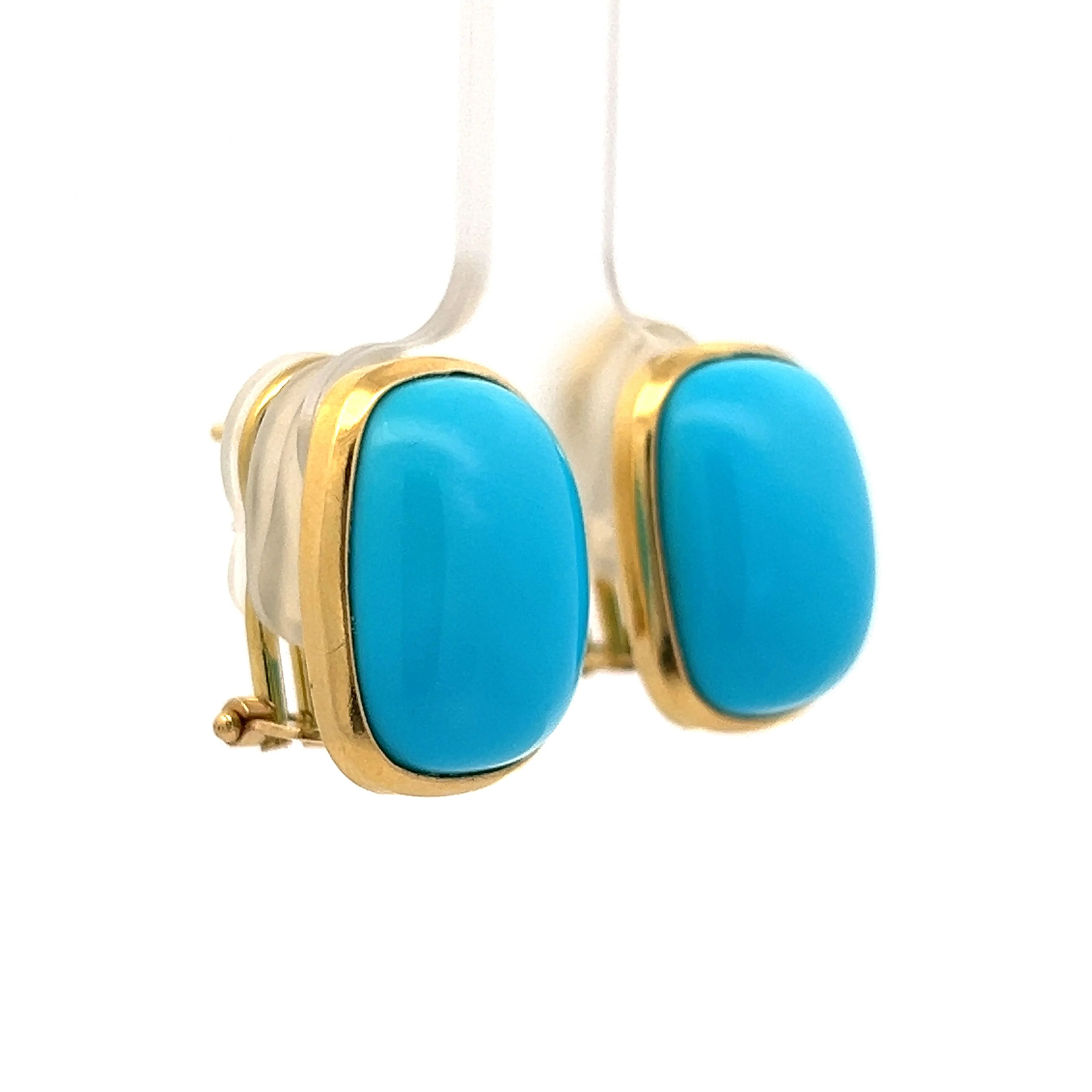 32.94 Sleeping Beauty Turquoise Earrings in 18k - Image 3
