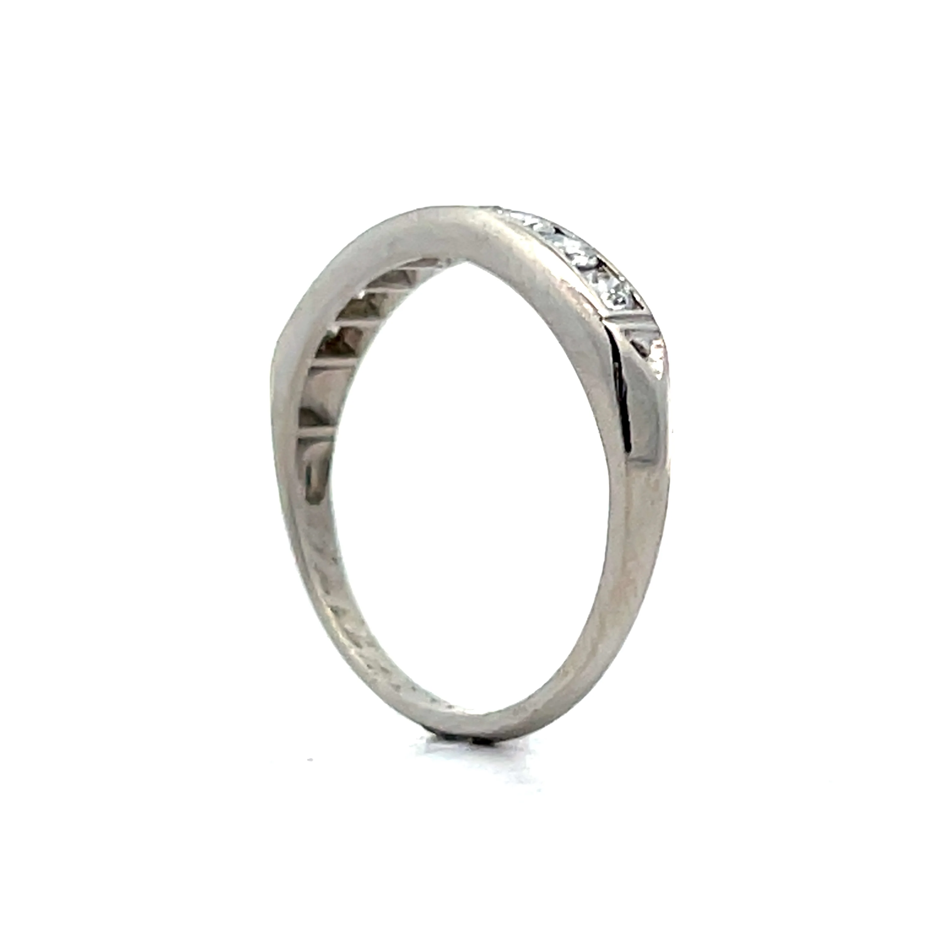 .32 Antique Art Deco Diamond Wedding Band in Platinum - Image 5