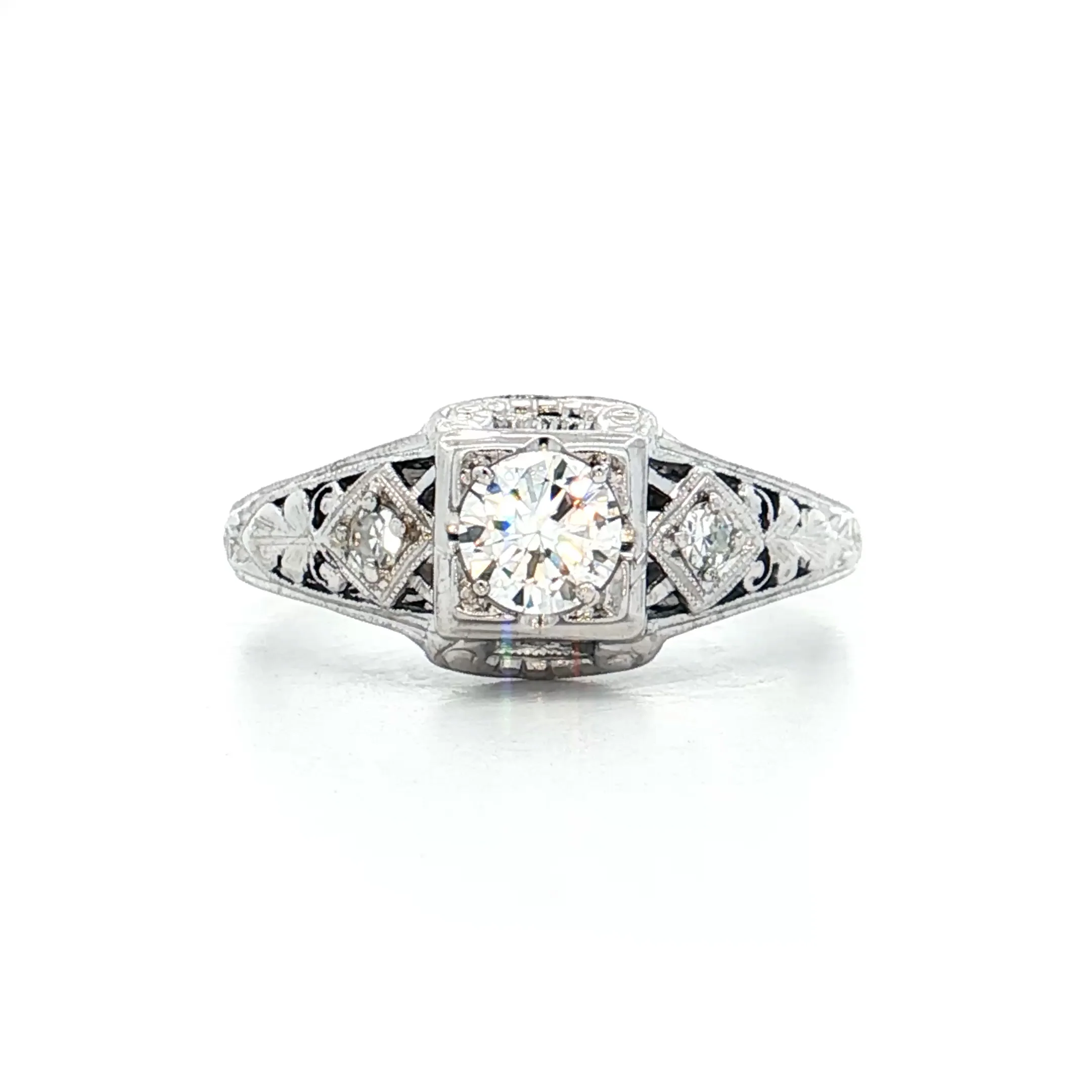 .32 Antique Deco Brilliant Diamond Engagement Ring 18k