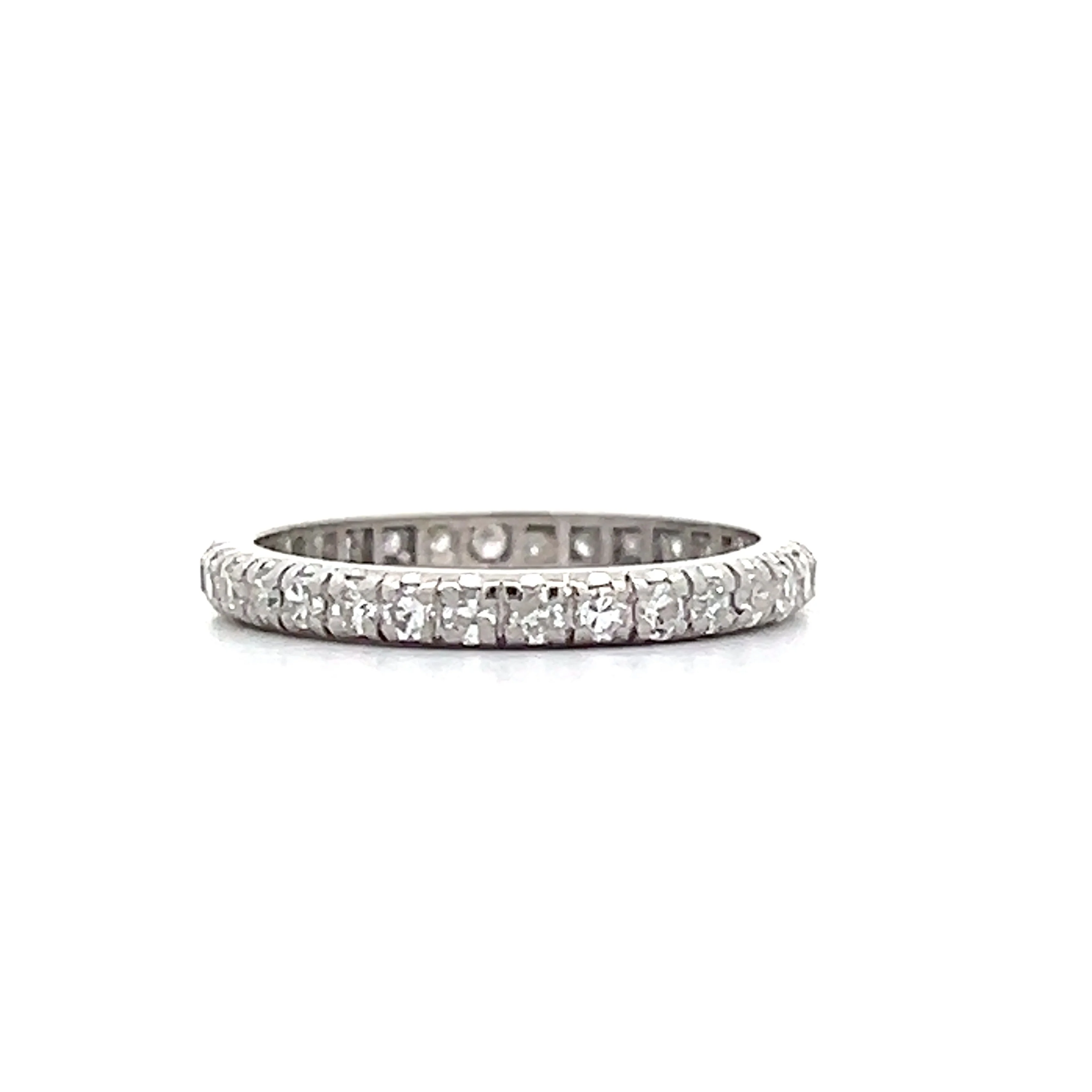 .32 Art Deco Single Cut Diamond Eternity Band in Platinum - Image 3