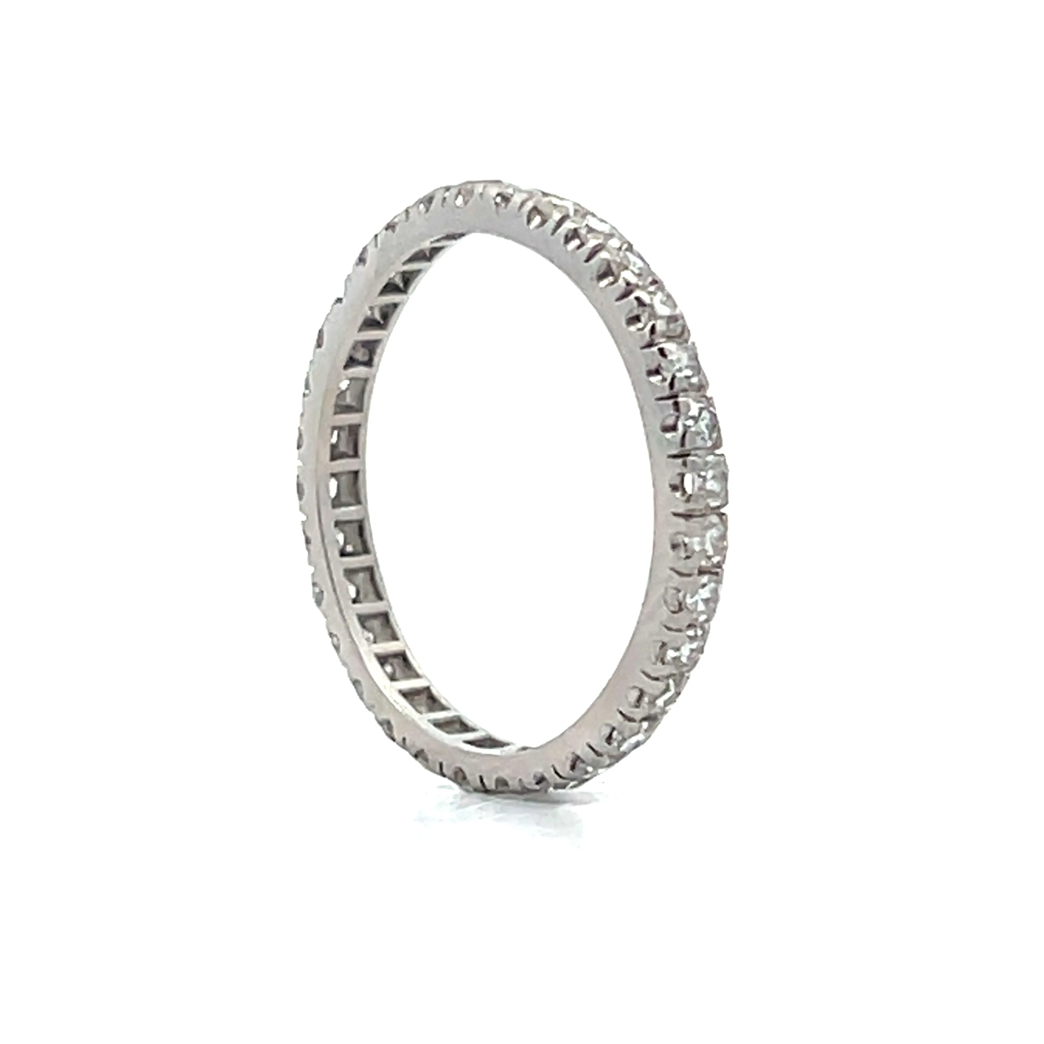 .32 Art Deco Single Cut Diamond Eternity Band in Platinum - Image 6