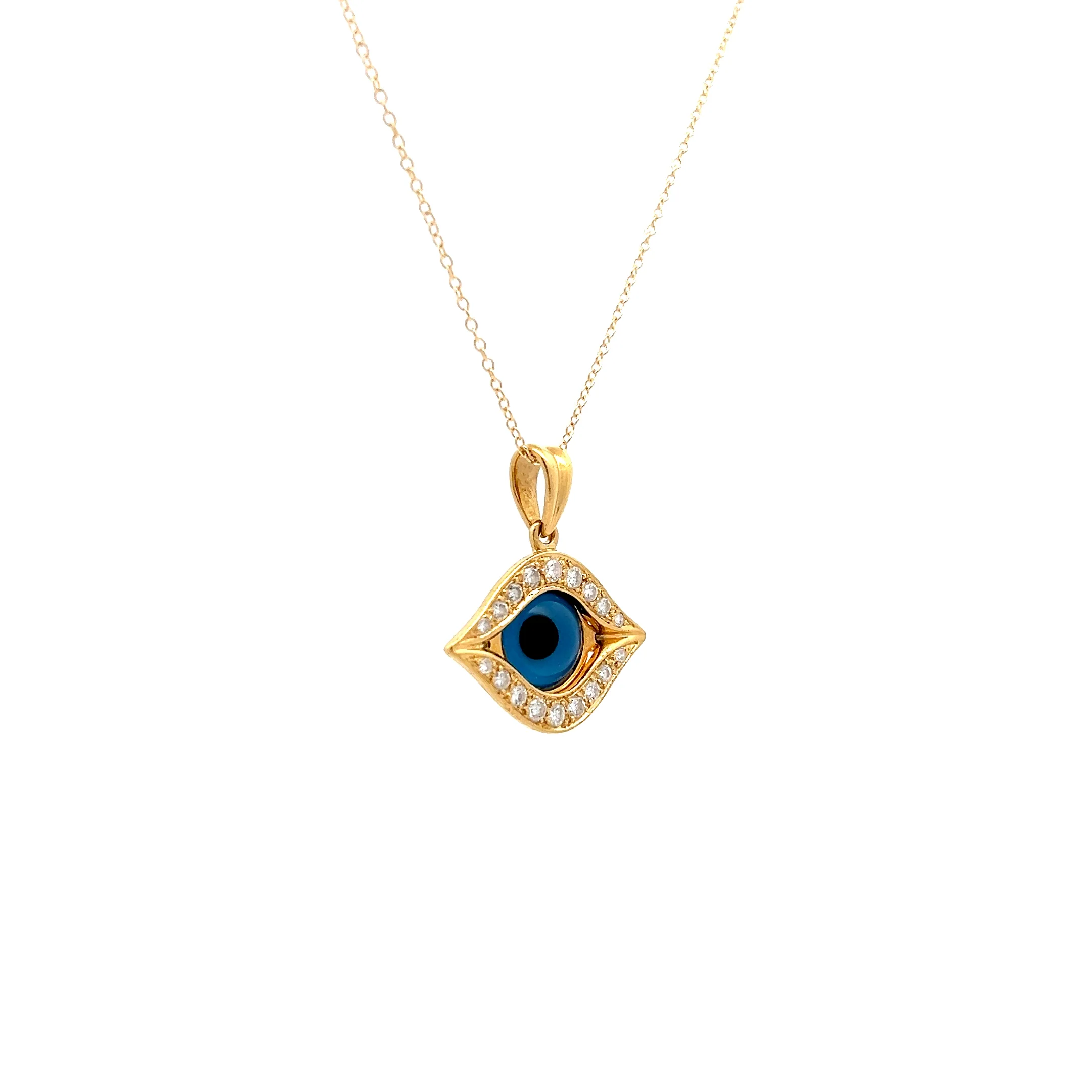 .32 Diamond Evil Eye Pendant Necklace in 18k - Image 3