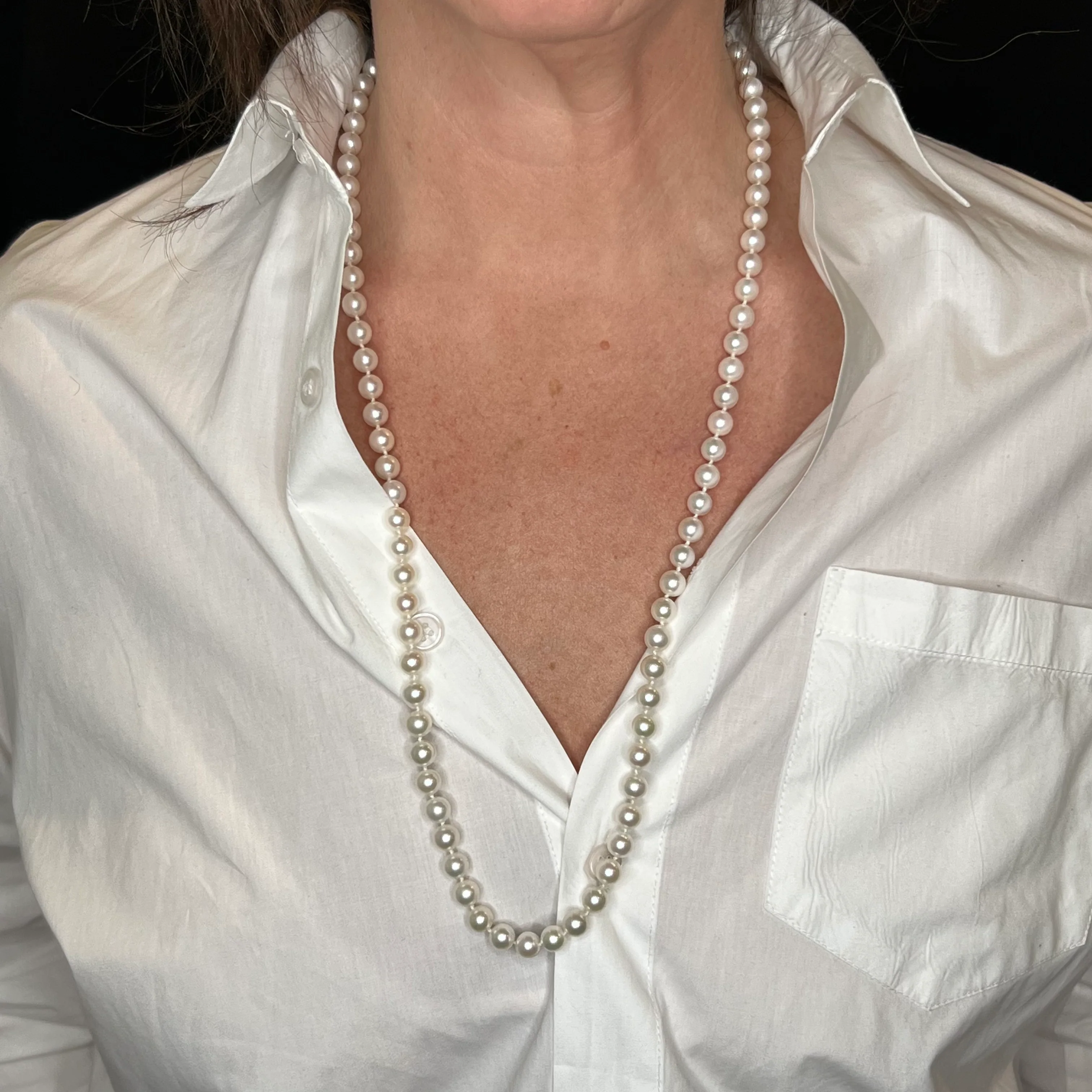 32 inch 8mm Pearl Necklace - Image 4