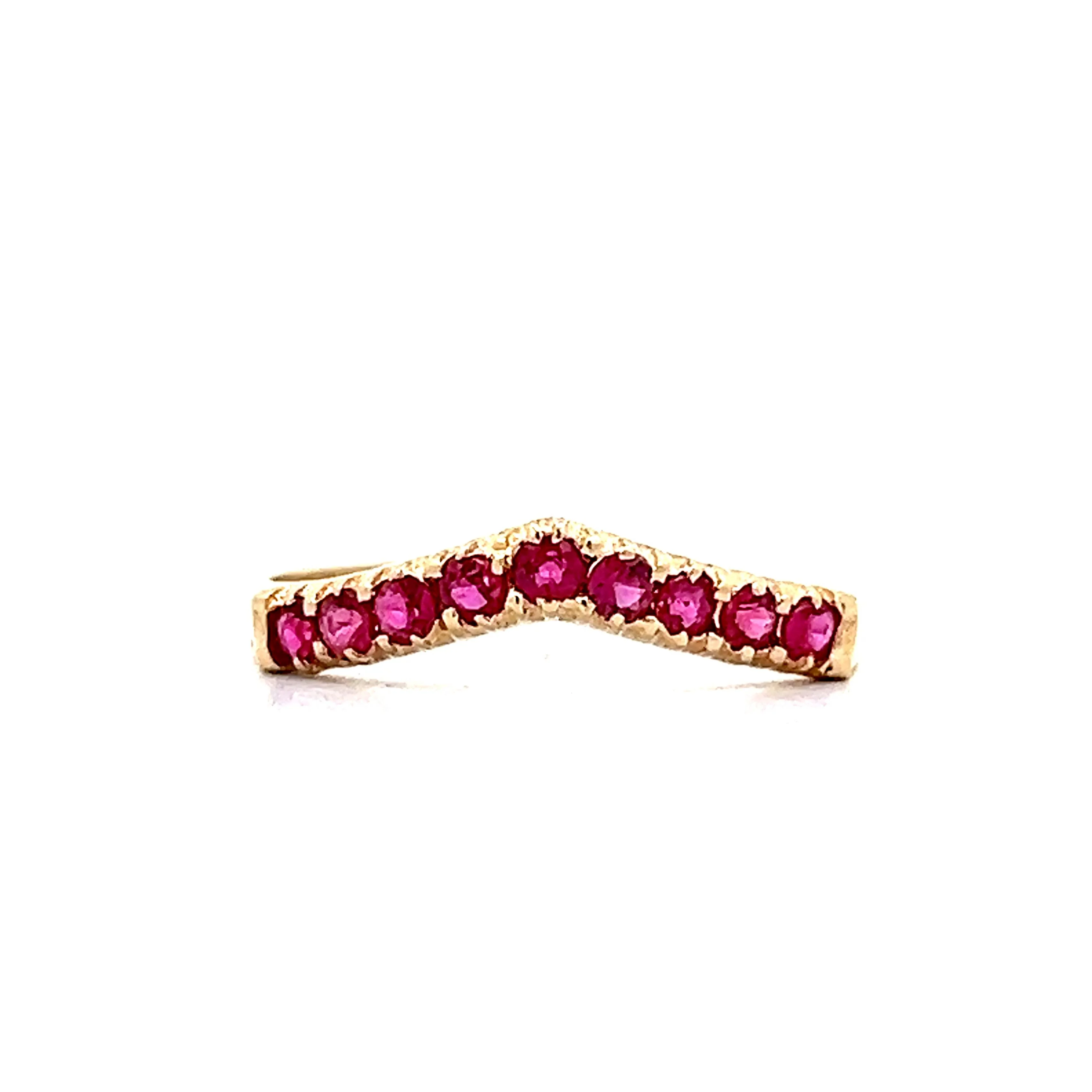 .32 Round Ruby Contour Wedding Band in 14k