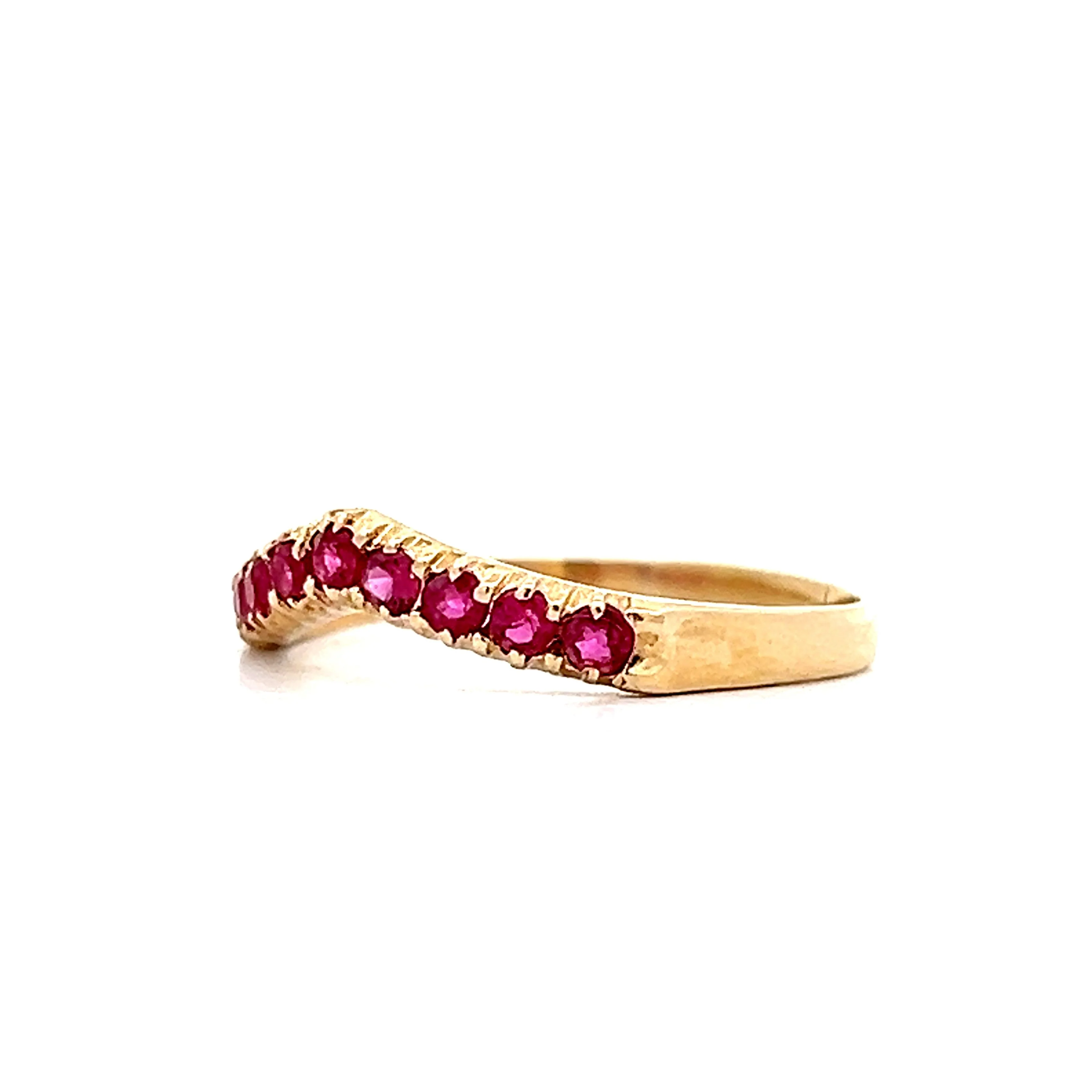 .32 Round Ruby Contour Wedding Band in 14k - Image 2