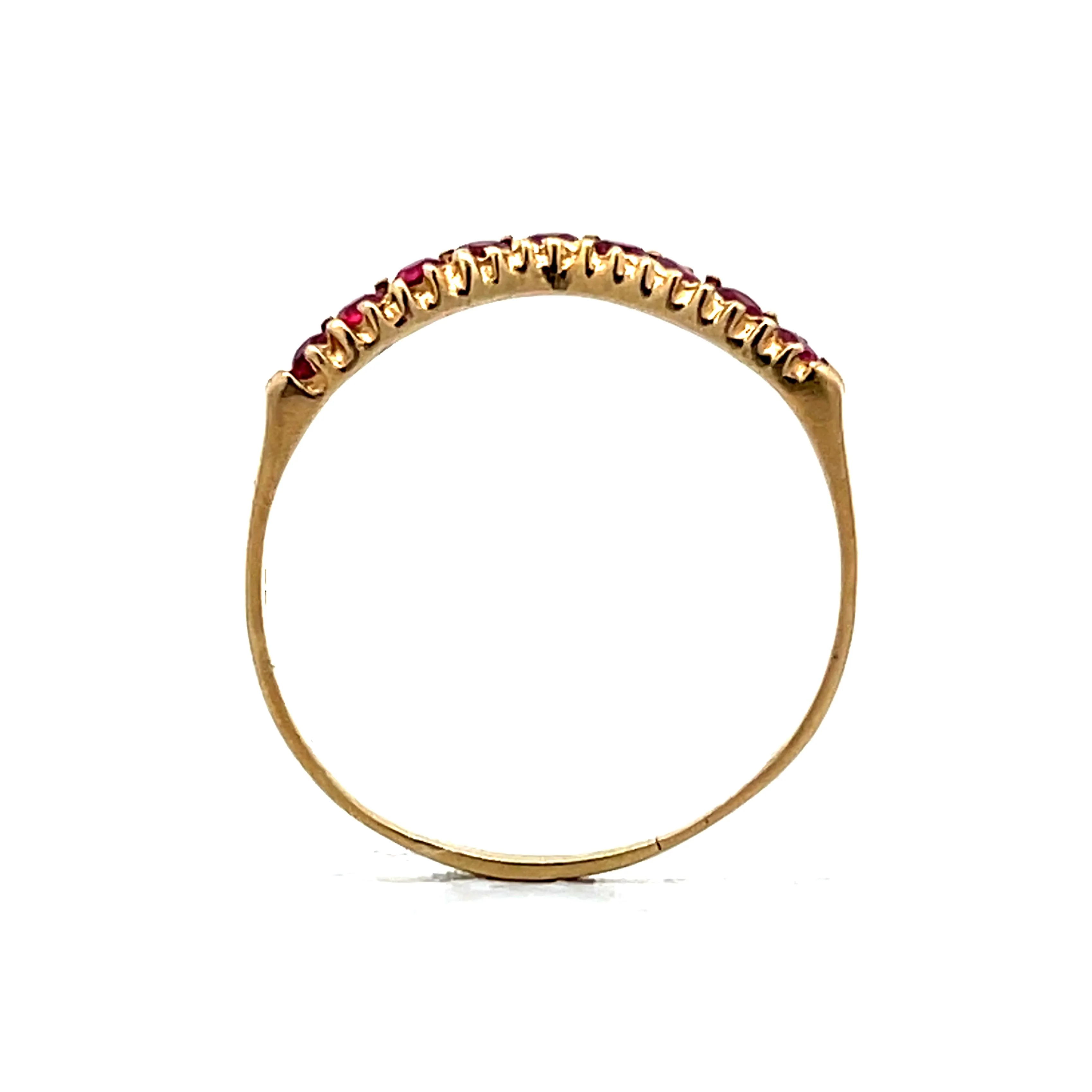 .32 Round Ruby Contour Wedding Band in 14k - Image 4