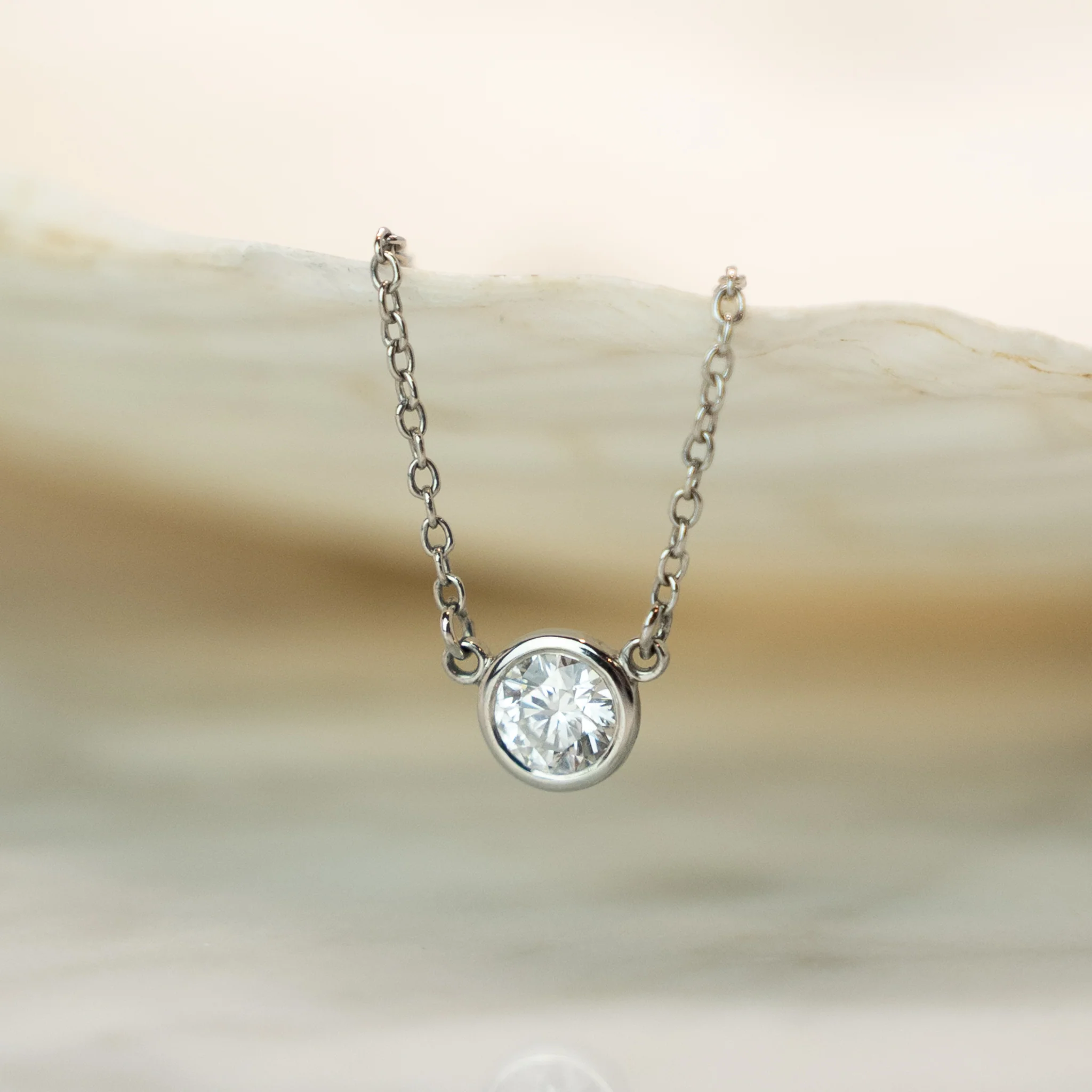 .32 Tiffany & Co. Solitaire Diamond Necklace in Platinum - Image 5