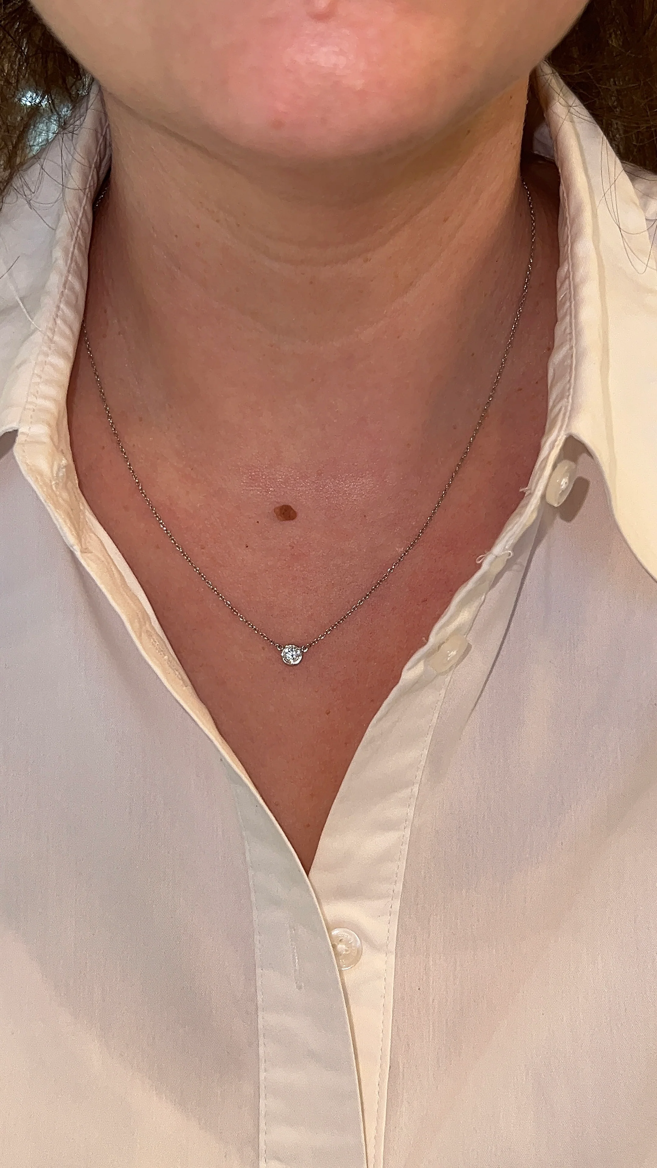 .32 Tiffany & Co. Solitaire Diamond Necklace in Platinum - Image 6