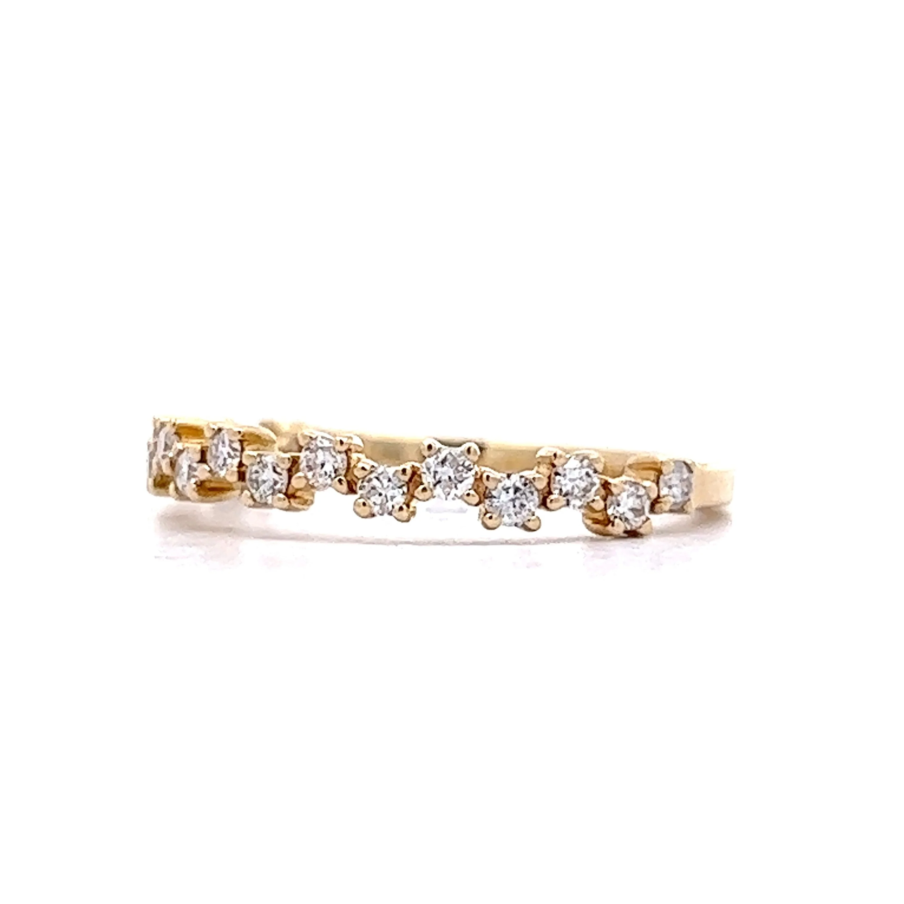 .33 Alternating Diamond Wedding Band in 14k Yellow Gold - Image 2