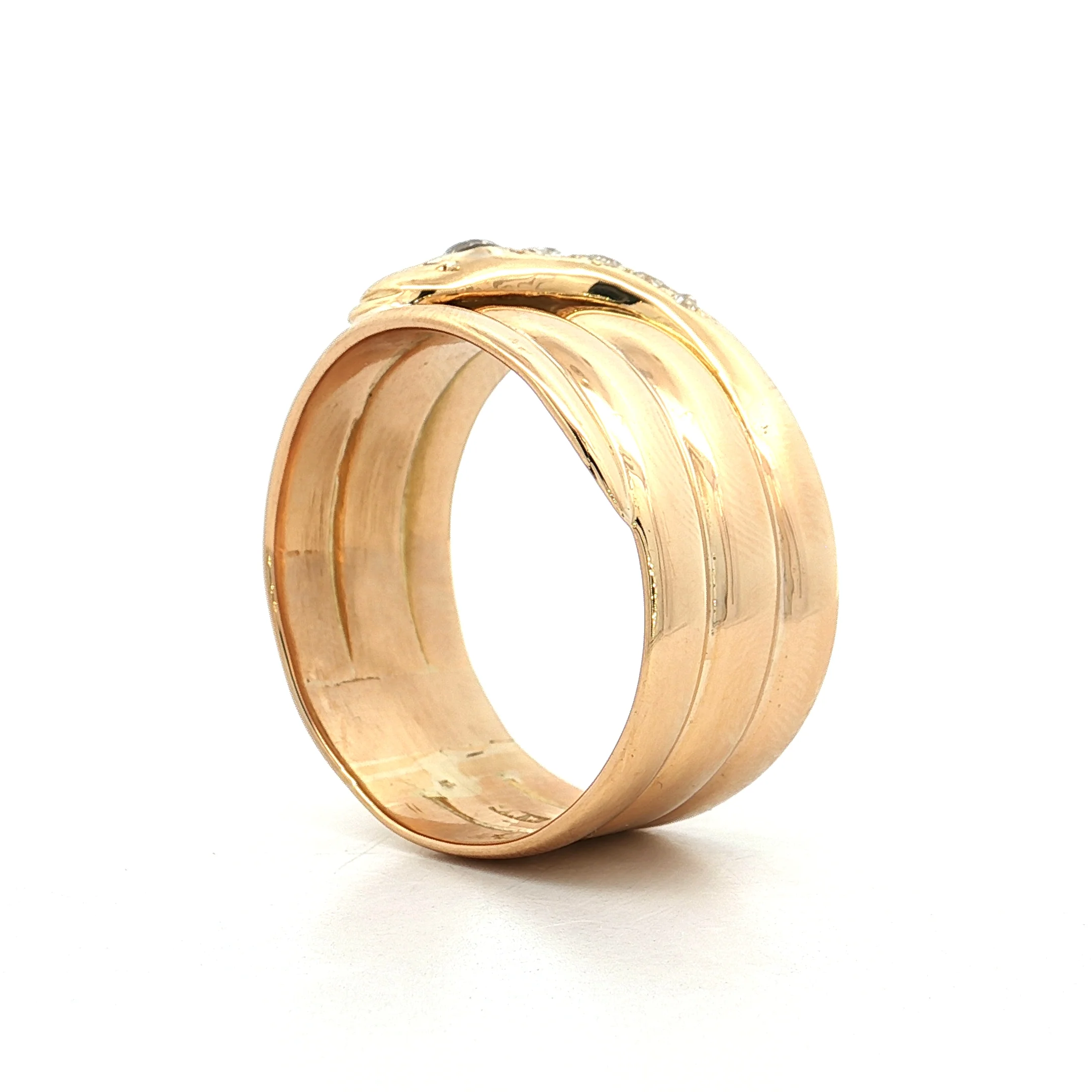 .33 Antique Edwardian Mens Diamond Snake Ring 18k - Image 5